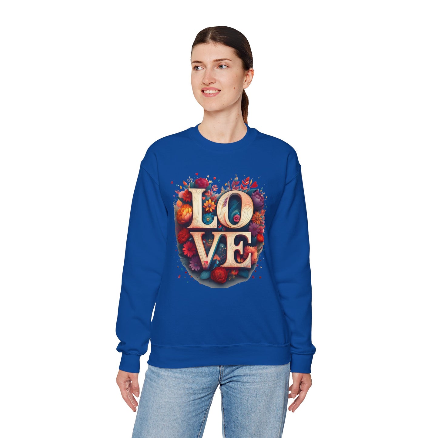 Floral Love Sweatshirt, Valentine's Day Sweatshirt, Love Flower Sweatshirt
