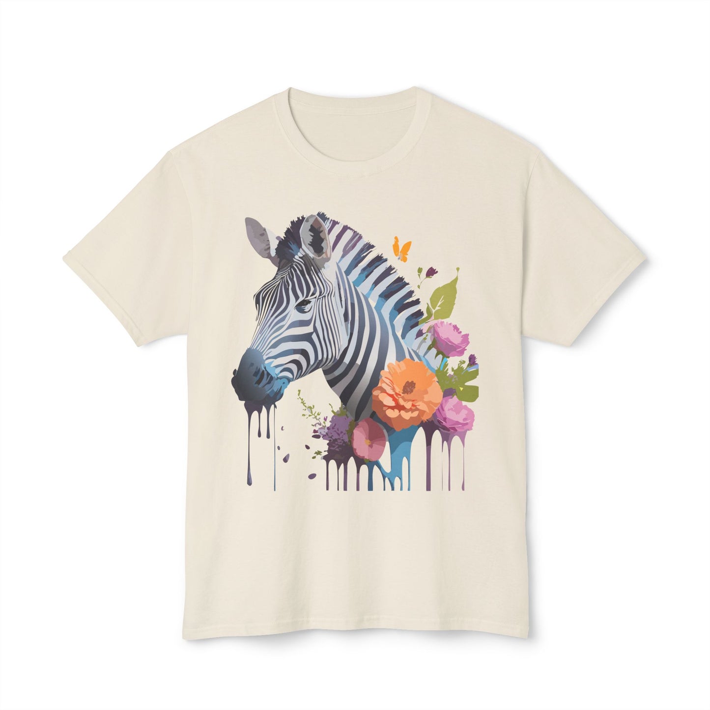Zebra T-Shirt, Vintage Zebra Tee, Floral Tees, Zebra Art Design Shirt, Tee Shirt with Zebra 9