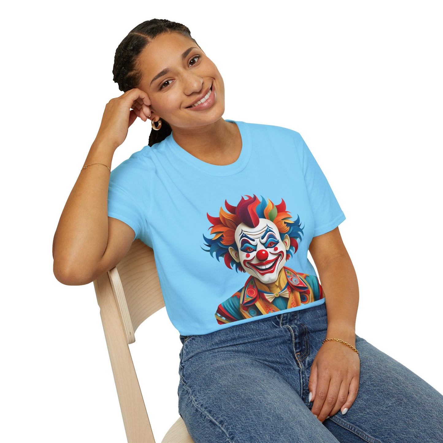 Clown Shirt, T Shirt with Clown, Funny Man Shirt, Tee Shirt with Funny Man, Circus Shirt, Shirt with Circus, Scary Man Shirt, Shirt with Scary Man