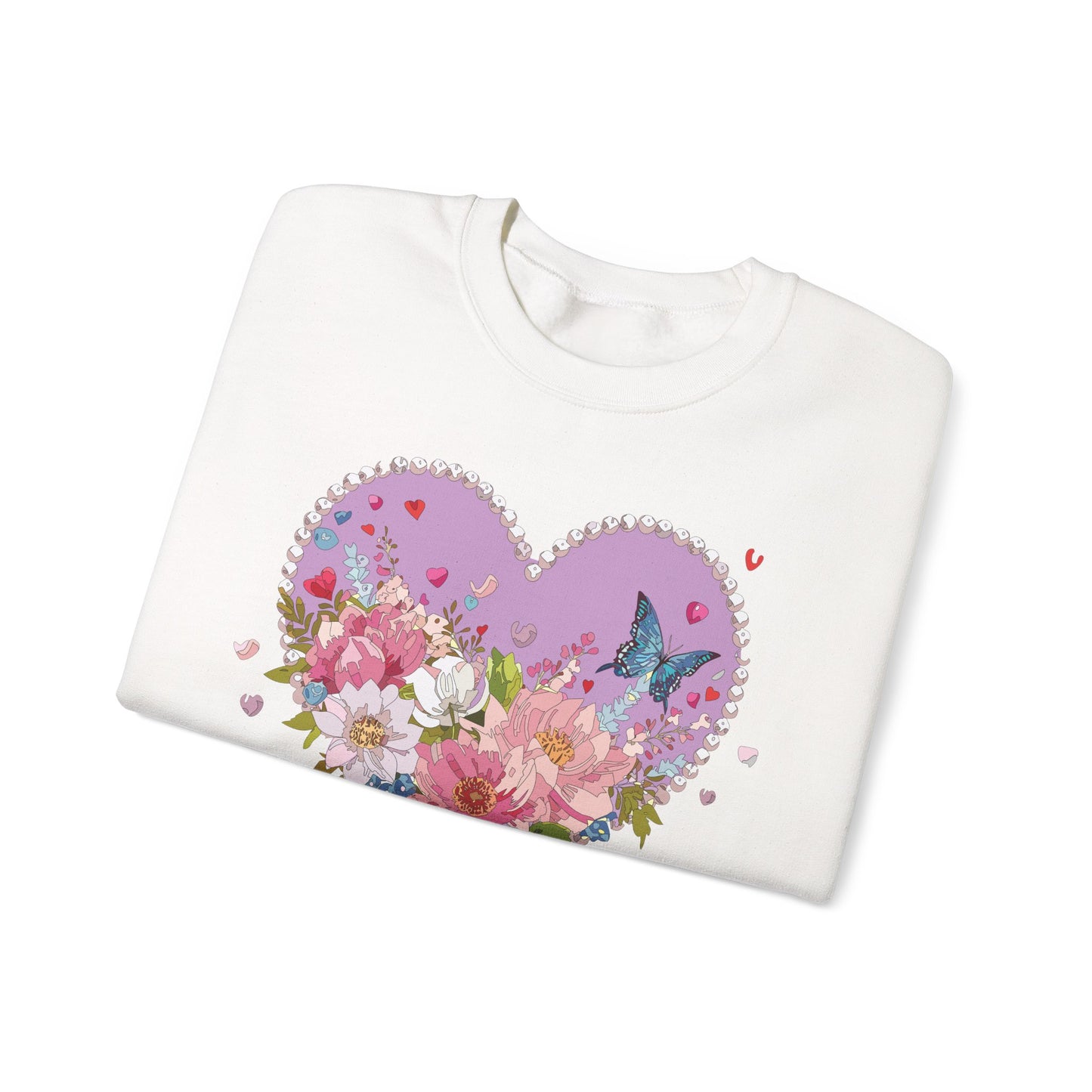 Floral Heart Sweatshirt, Floral Love Sweatshirt, Valentine's Day Sweatshirt, Heart Floral Sweatshirt