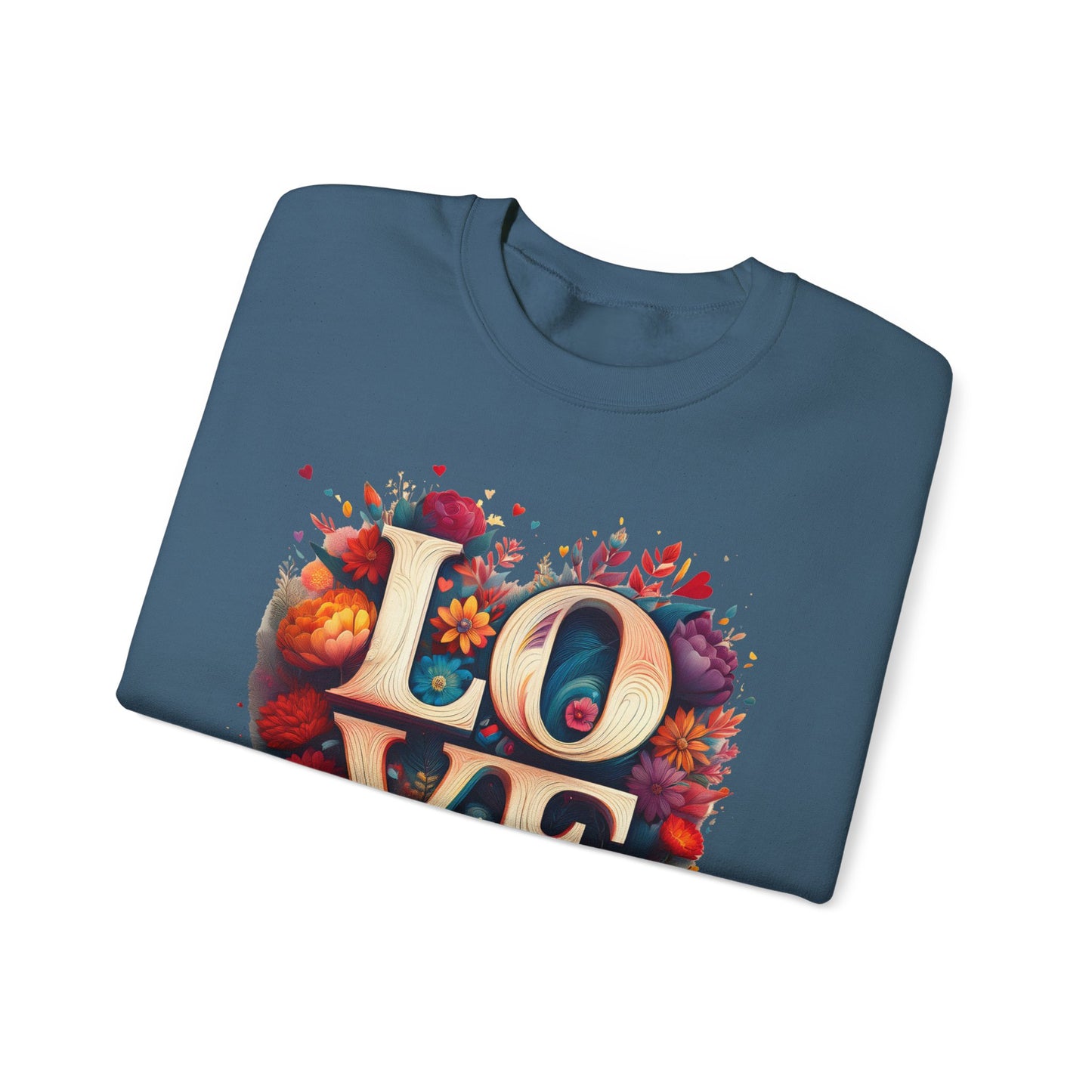 Floral Love Sweatshirt, Valentine's Day Sweatshirt, Love Flower Sweatshirt