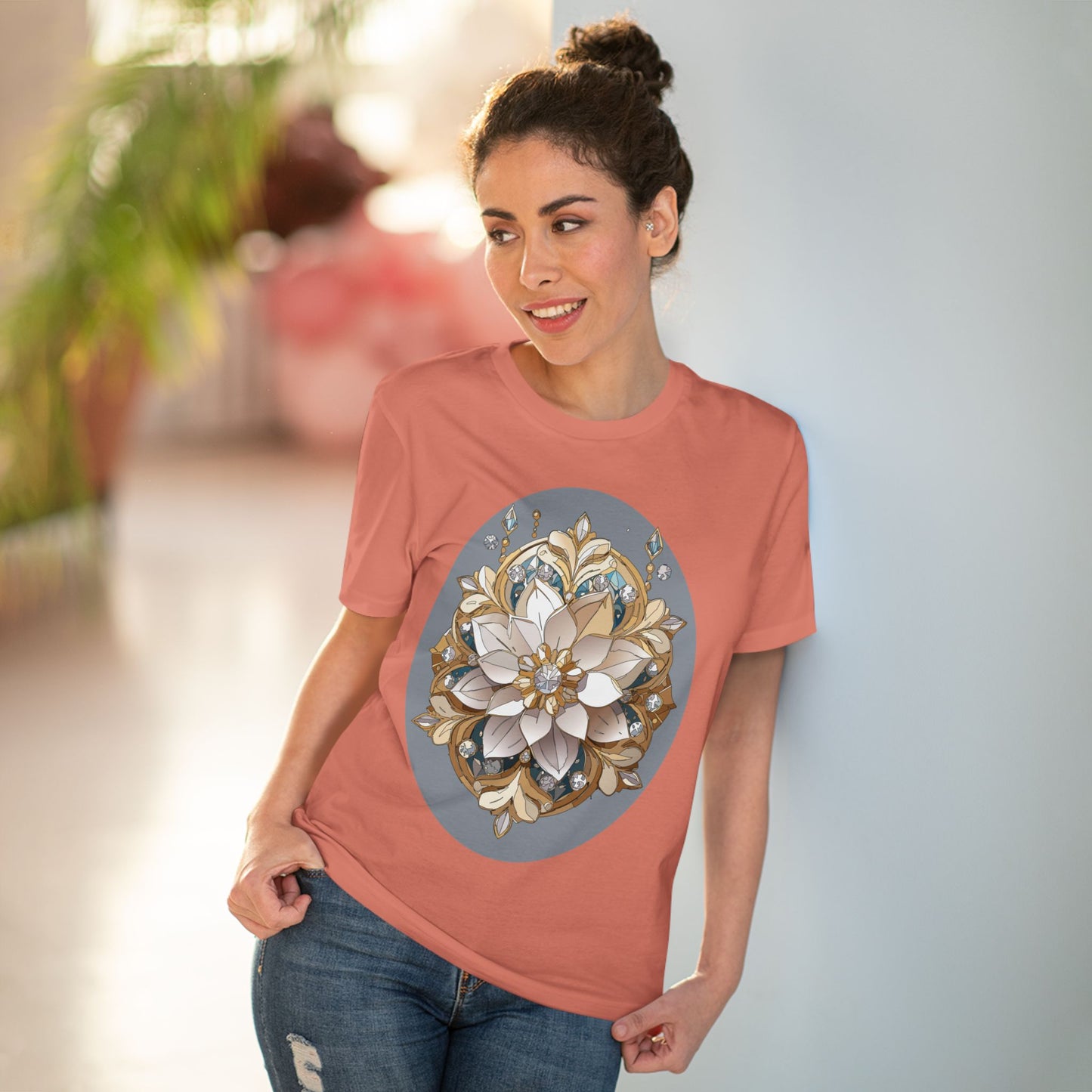 Organic T-shirt with Flower