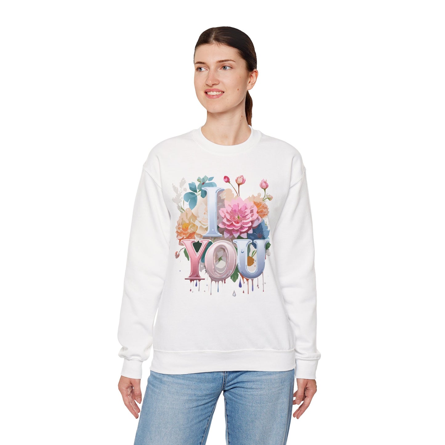 Floral Love Sweatshirt, Valentine's Day Sweatshirt, Love Flower Sweatshirt