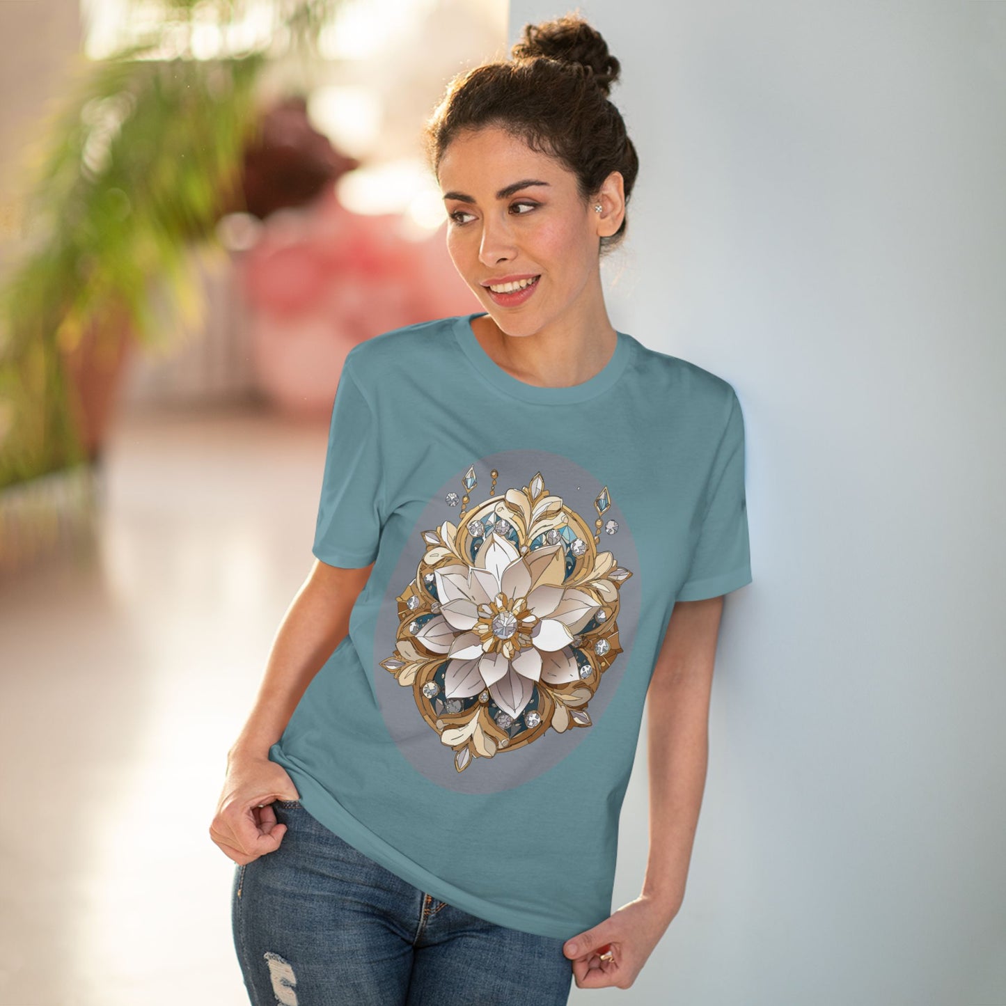 Organic T-shirt with Flower