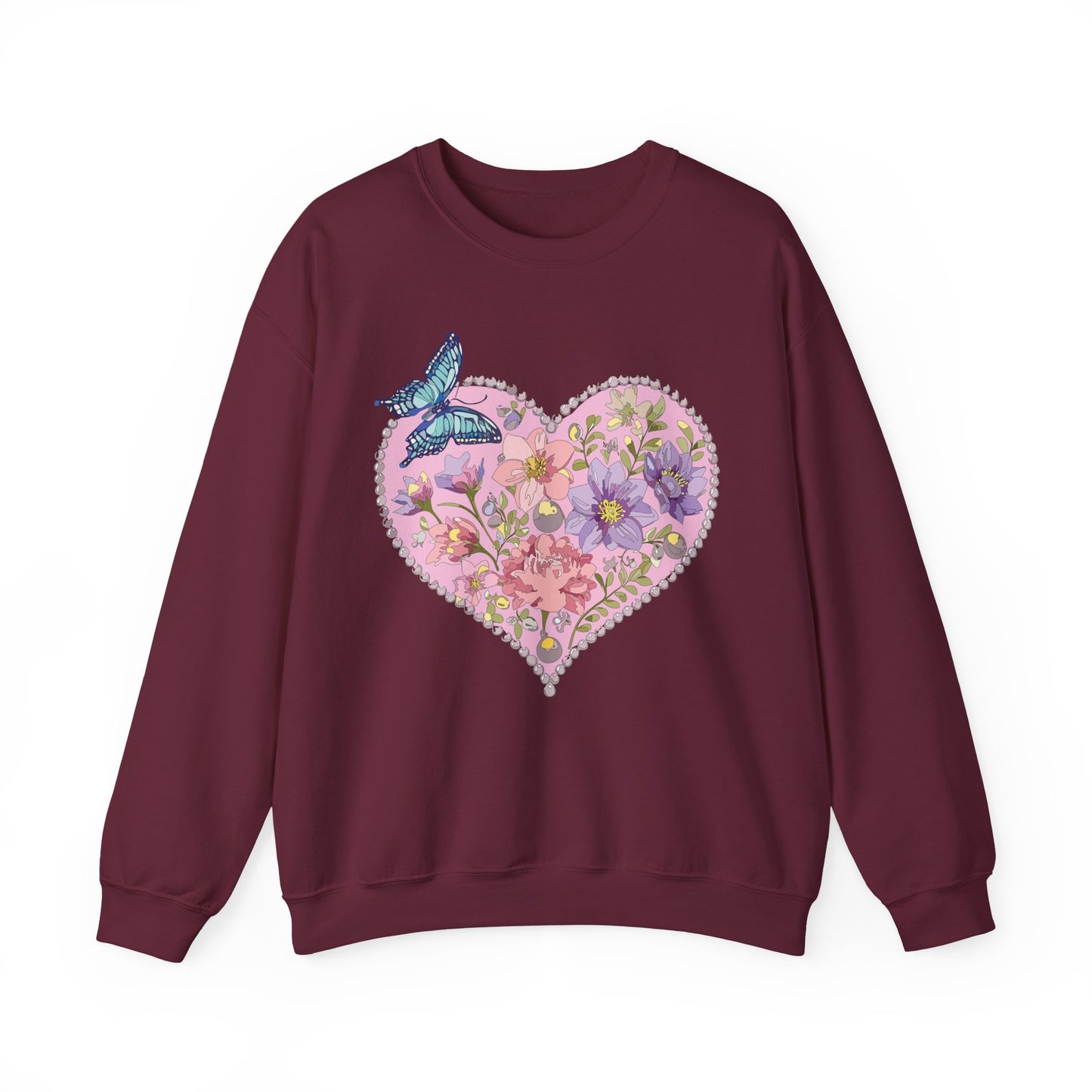Floral Heart Sweatshirt, Floral Love Sweatshirt, Valentine's Day Sweatshirt, Heart Floral Sweatshirt