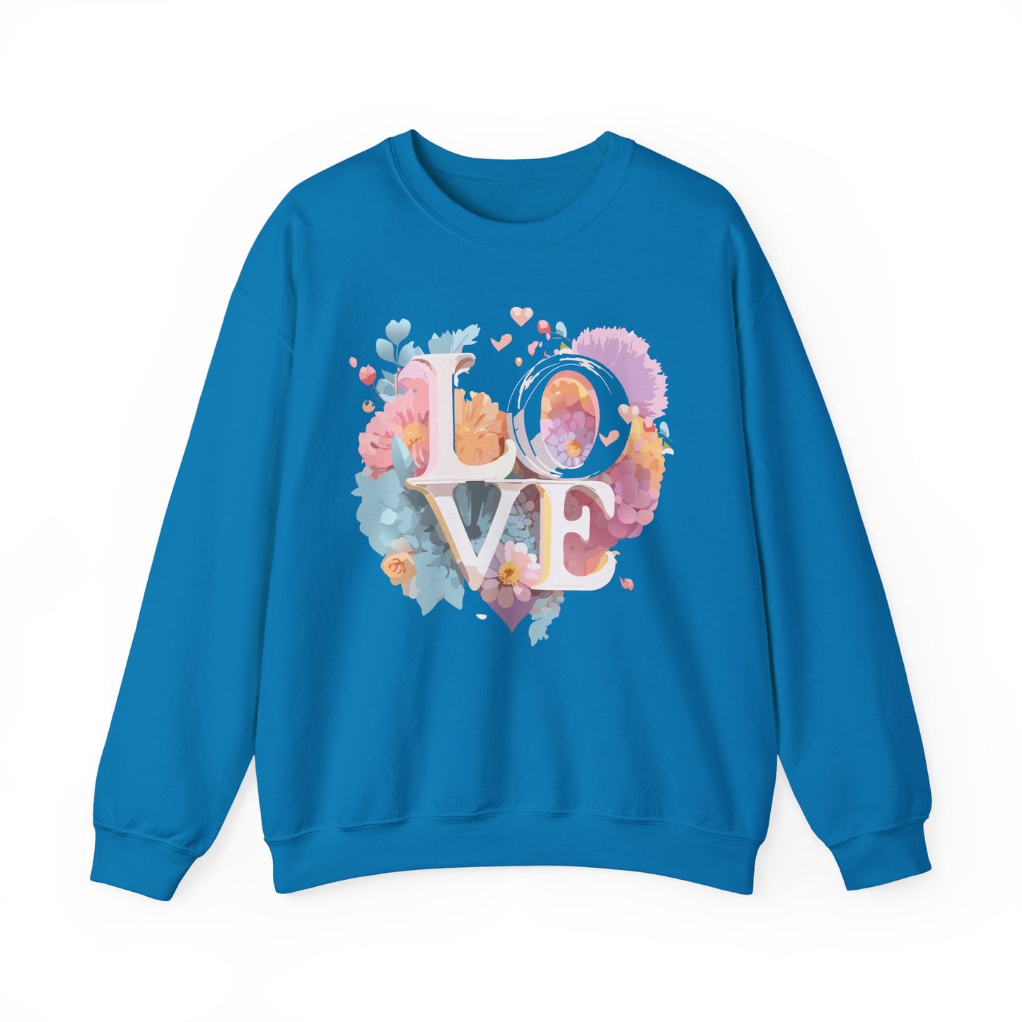 Floral Love Sweatshirt, Valentine's Day Sweatshirt, Love Flower Sweatshirt