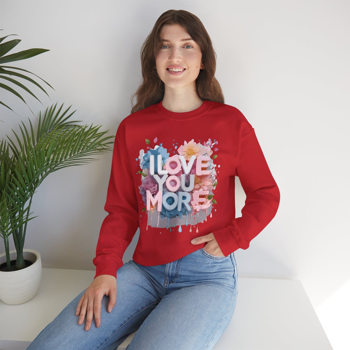 Floral Love Sweatshirt, Valentine's Day Sweatshirt, Love Flower Sweatshirt