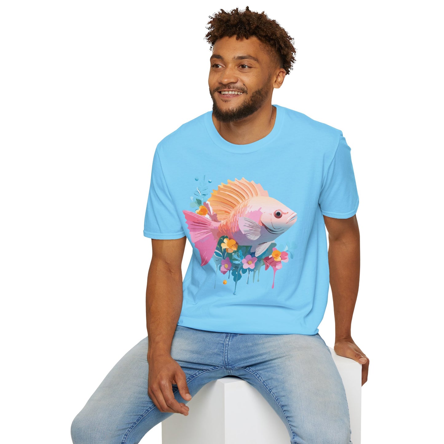 Fish Art Design Shirt, T Shirt with Fish, Graphic Shirt, Tee Shirt with Graphic Design, Shirt with Fish Graphic Art