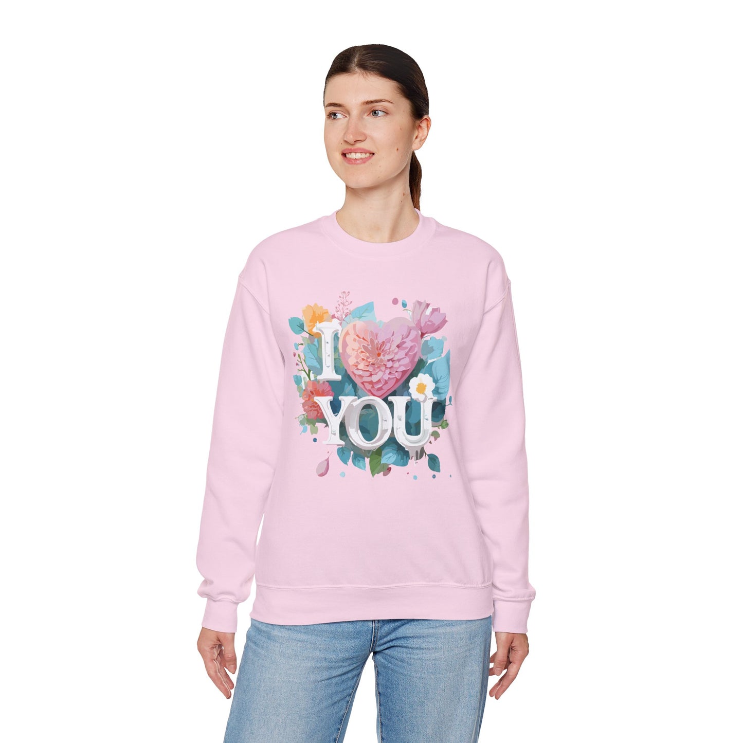 Floral Love Sweatshirt, Valentine's Day Sweatshirt, Love Flower Sweatshirt