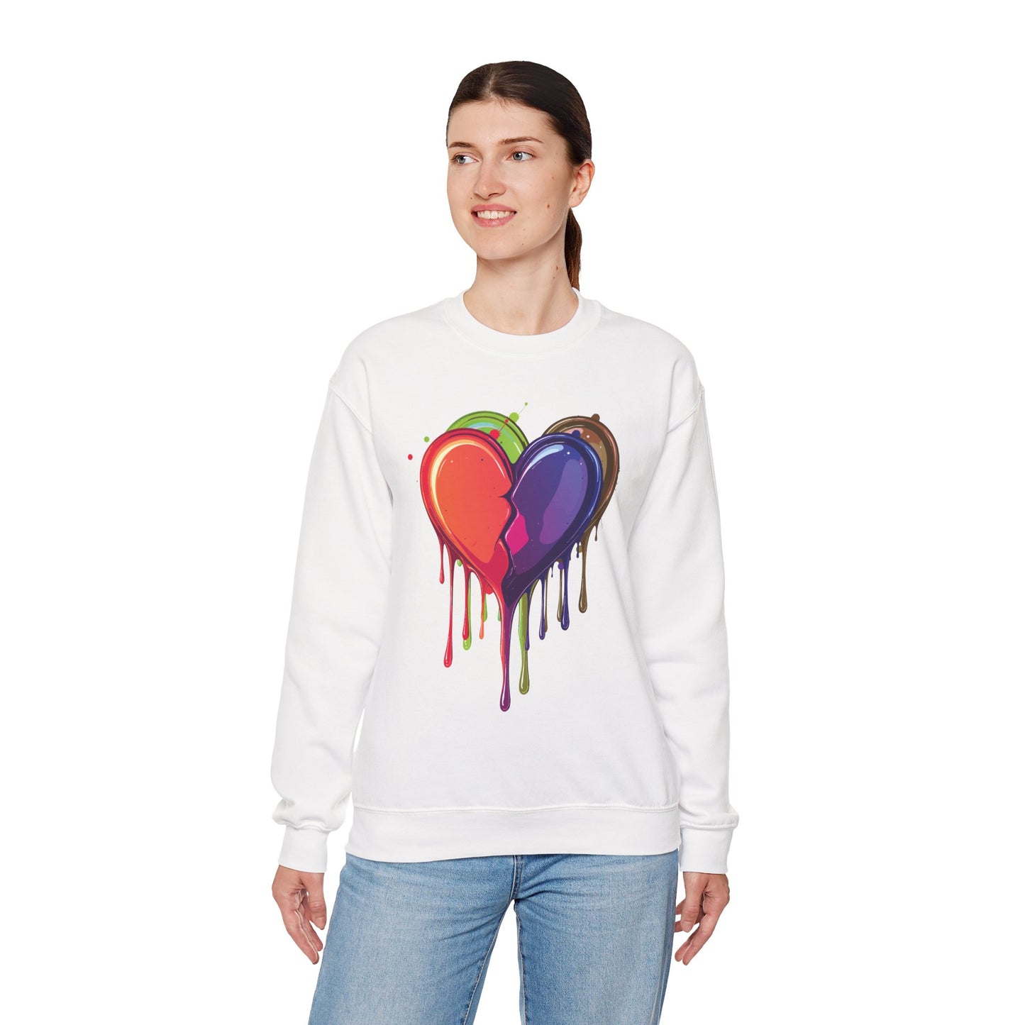 Double Bleeding Heart Sweatshirt, Big Heart Sweatshirt, Love Sweatshirt, Valentine's Day Sweatshirt, Heart Sweatshirt 119