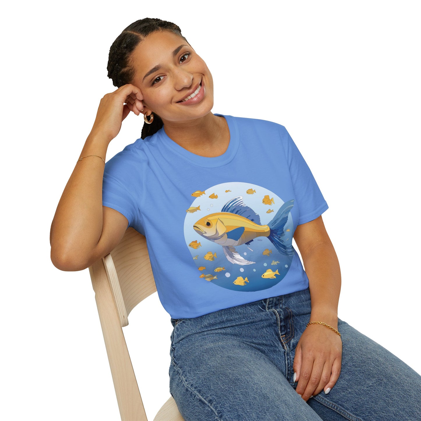 Fish Art Design Shirt, T Shirt with Fish, Graphic Shirt, Tee Shirt with Graphic Design, Shirt with Fish Graphic Art