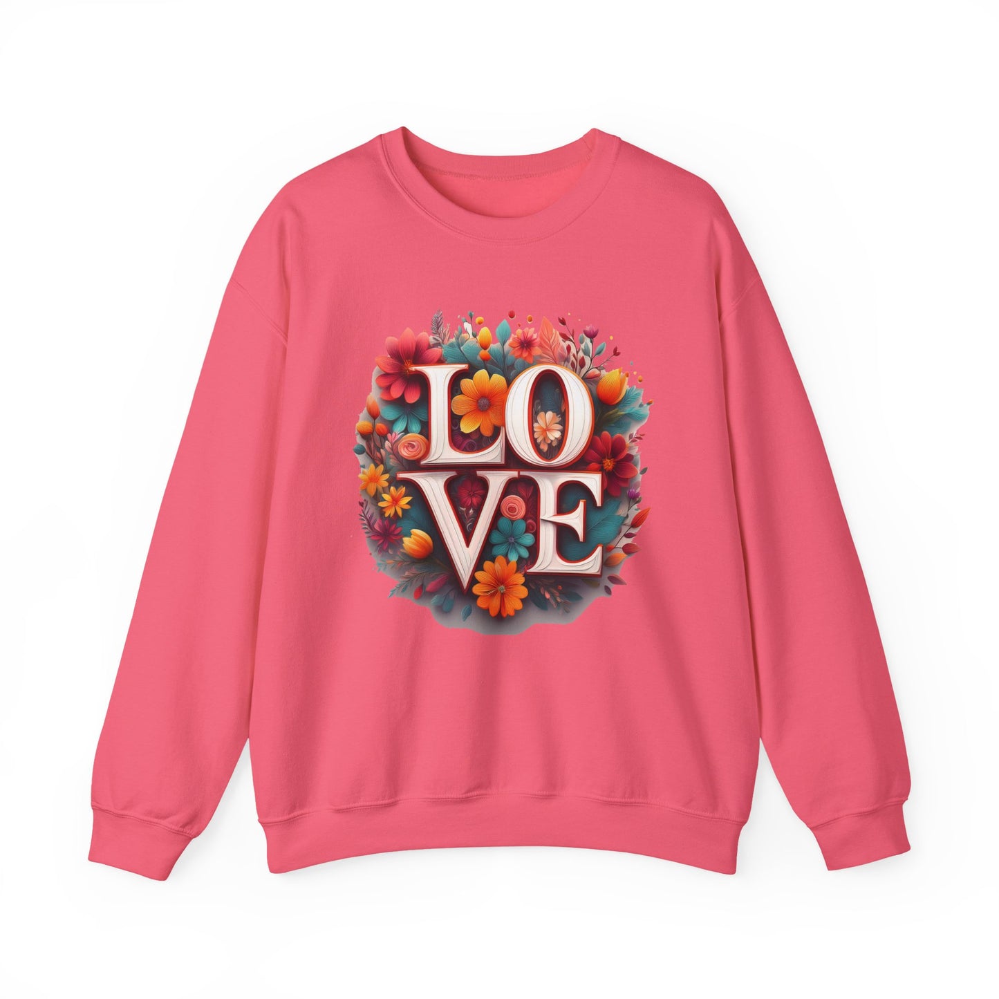 Floral Love Sweatshirt, Valentine's Day Sweatshirt, Love Flower Sweatshirt