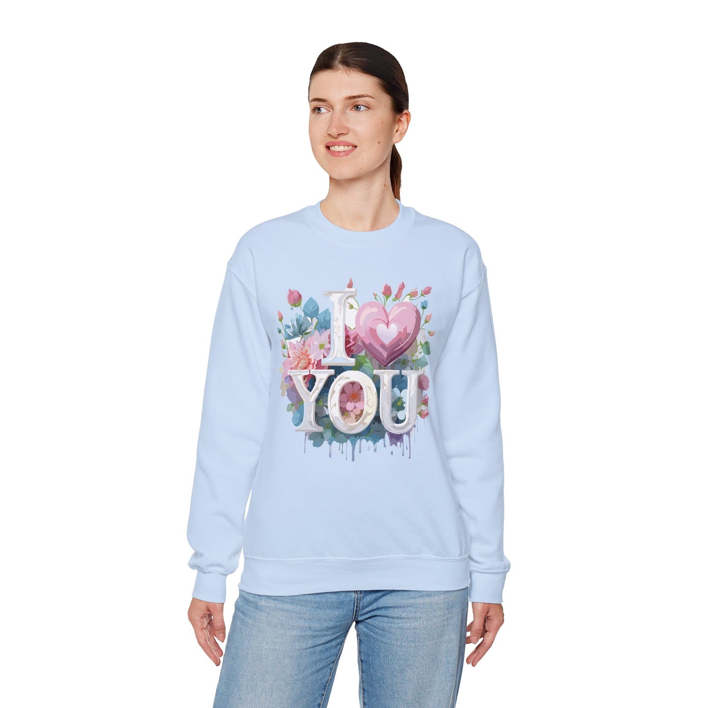 Floral Love Sweatshirt, Valentine's Day Sweatshirt, Love Flower Sweatshirt
