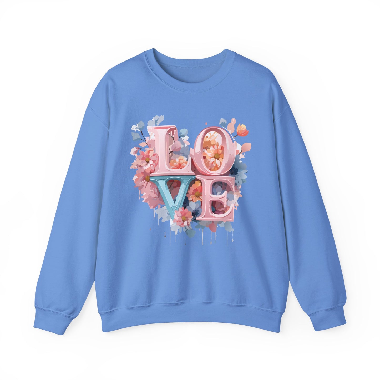 Floral Love Sweatshirt, Valentine's Day Sweatshirt, Love Flower Sweatshirt