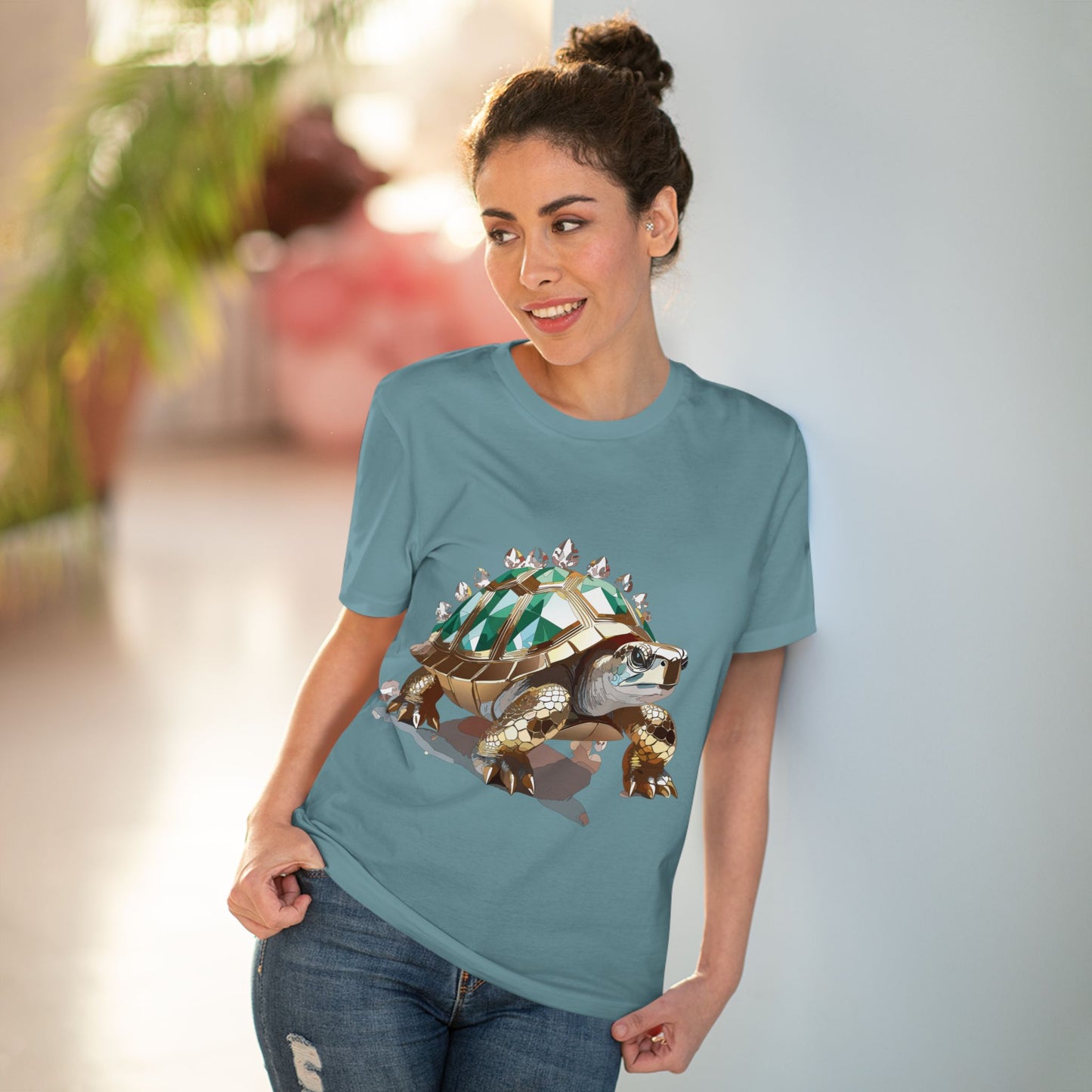 Organic T-shirt with Animals - Turtle