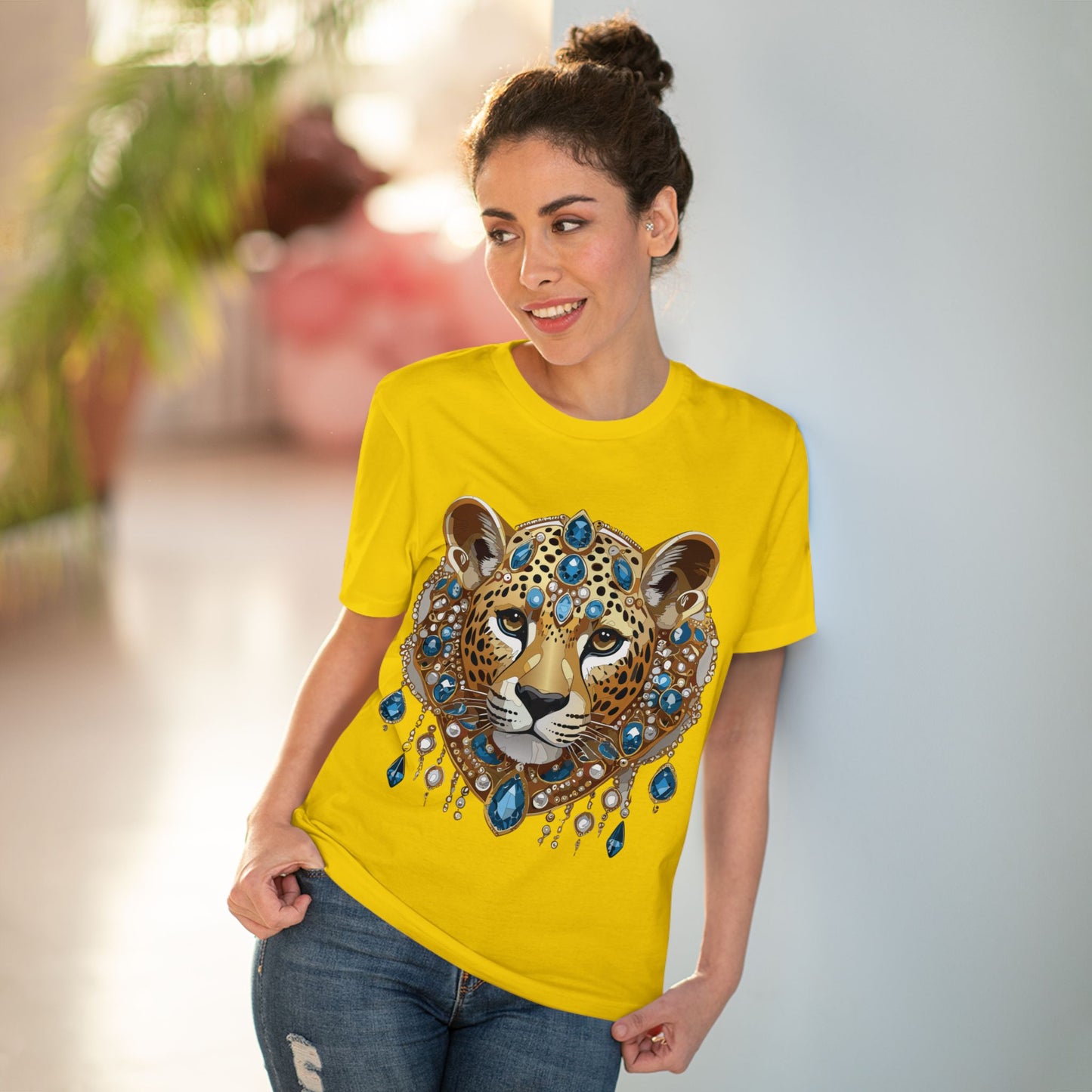 Organic T-shirt with Animals - Cheetah