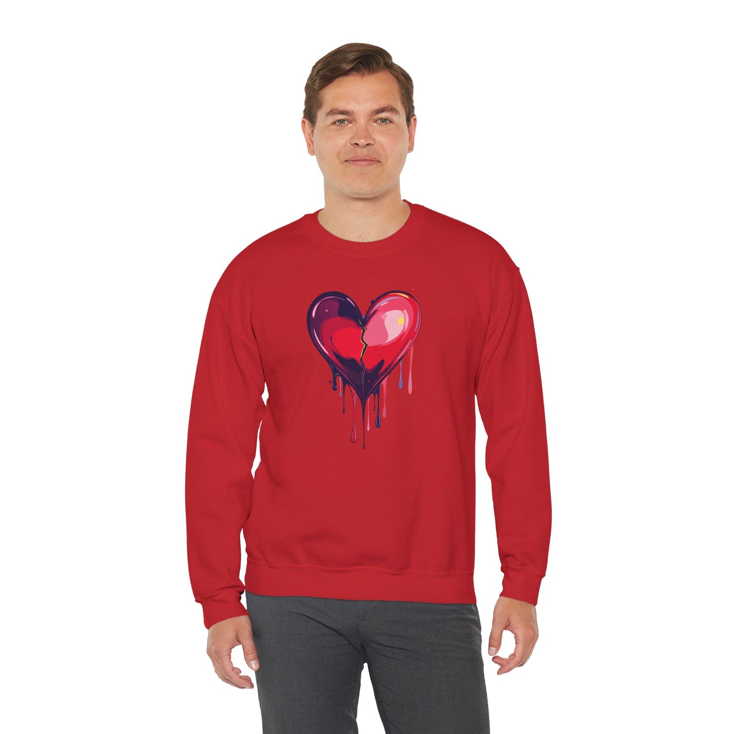 Big Red Heart Sweatshirt, Floral Red Heart Sweatshirt, Floral Love Sweatshirt, Valentine's Day Sweatshirt, Heart Floral Sweatshirt 118