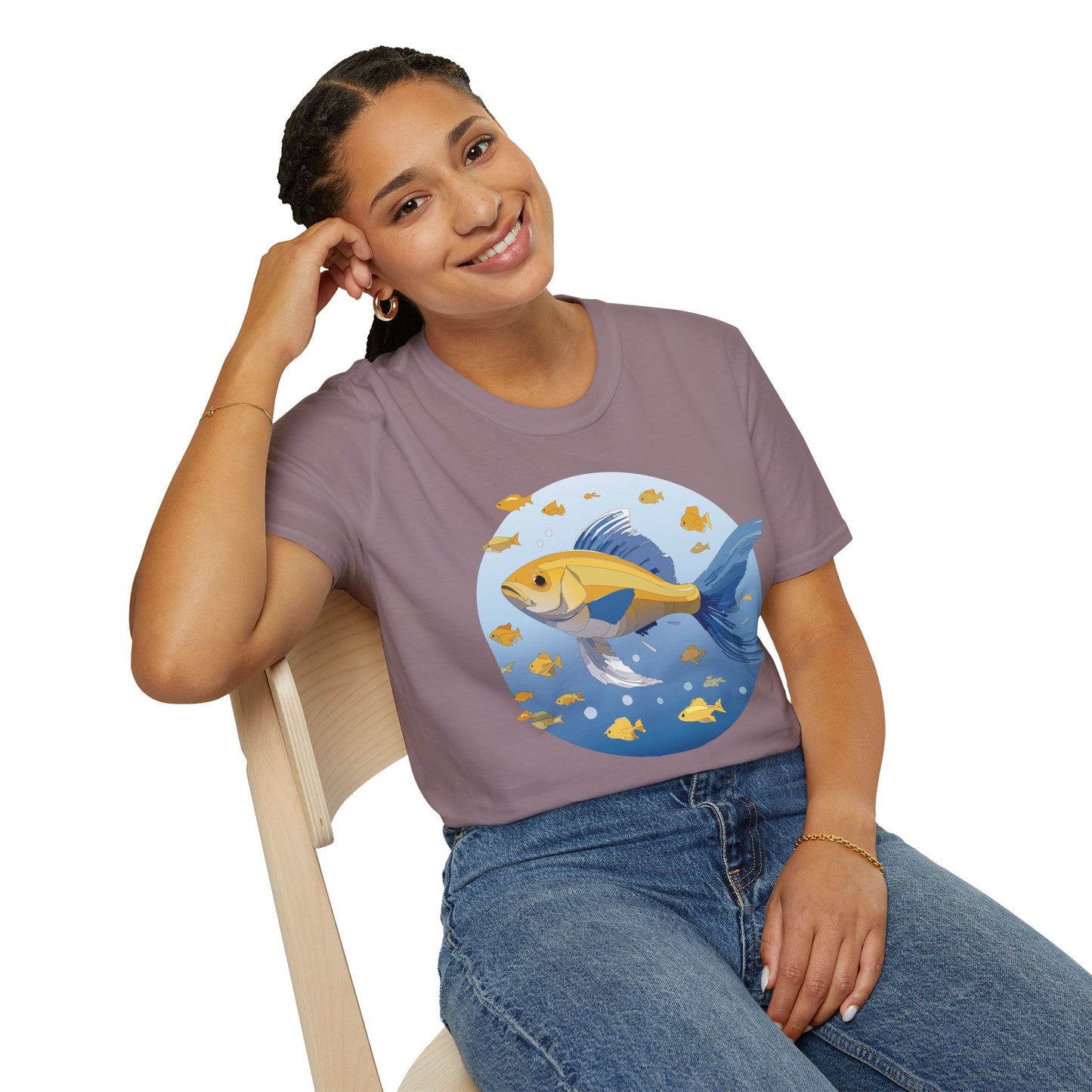 Fish Art Design Shirt, T Shirt with Fish, Graphic Shirt, Tee Shirt with Graphic Design, Shirt with Fish Graphic Art
