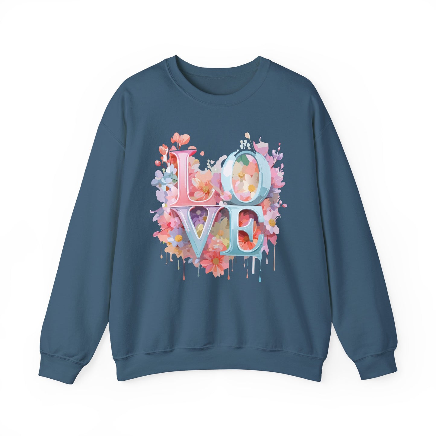 Floral Love Sweatshirt, Valentine's Day Sweatshirt, Love Flower Sweatshirt