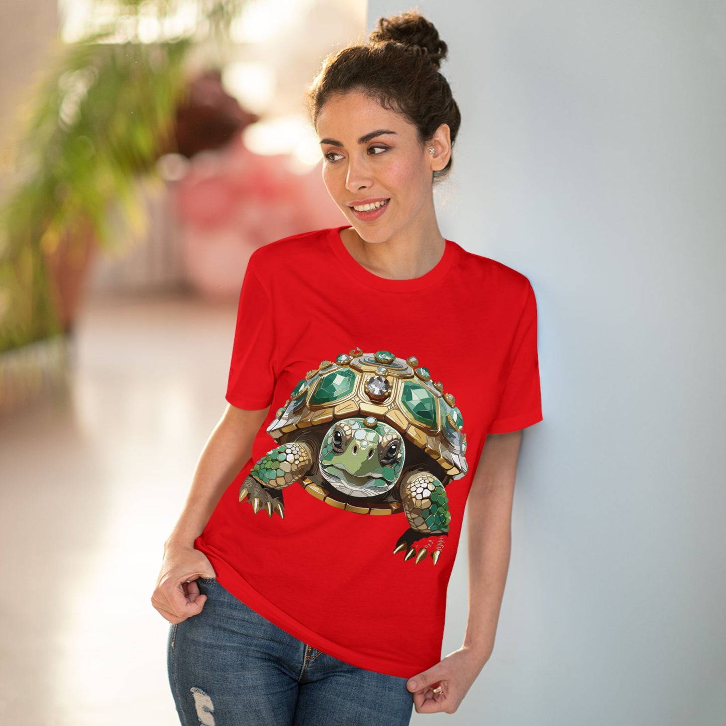 Organic T-shirt with Animals - Turtle