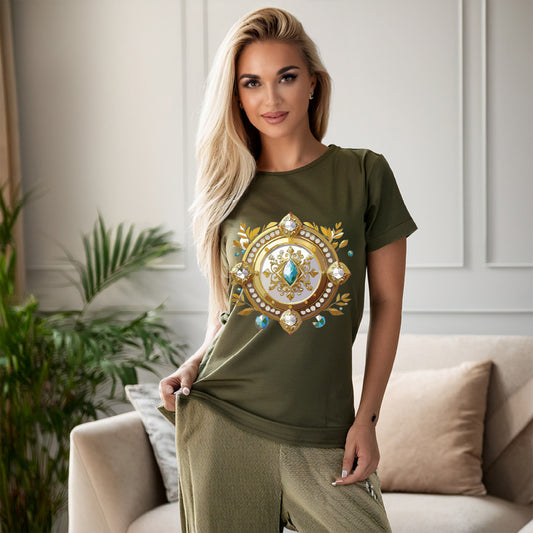 Medallion Shirt, Shirt with Medallion, Tee Shirt with Medal