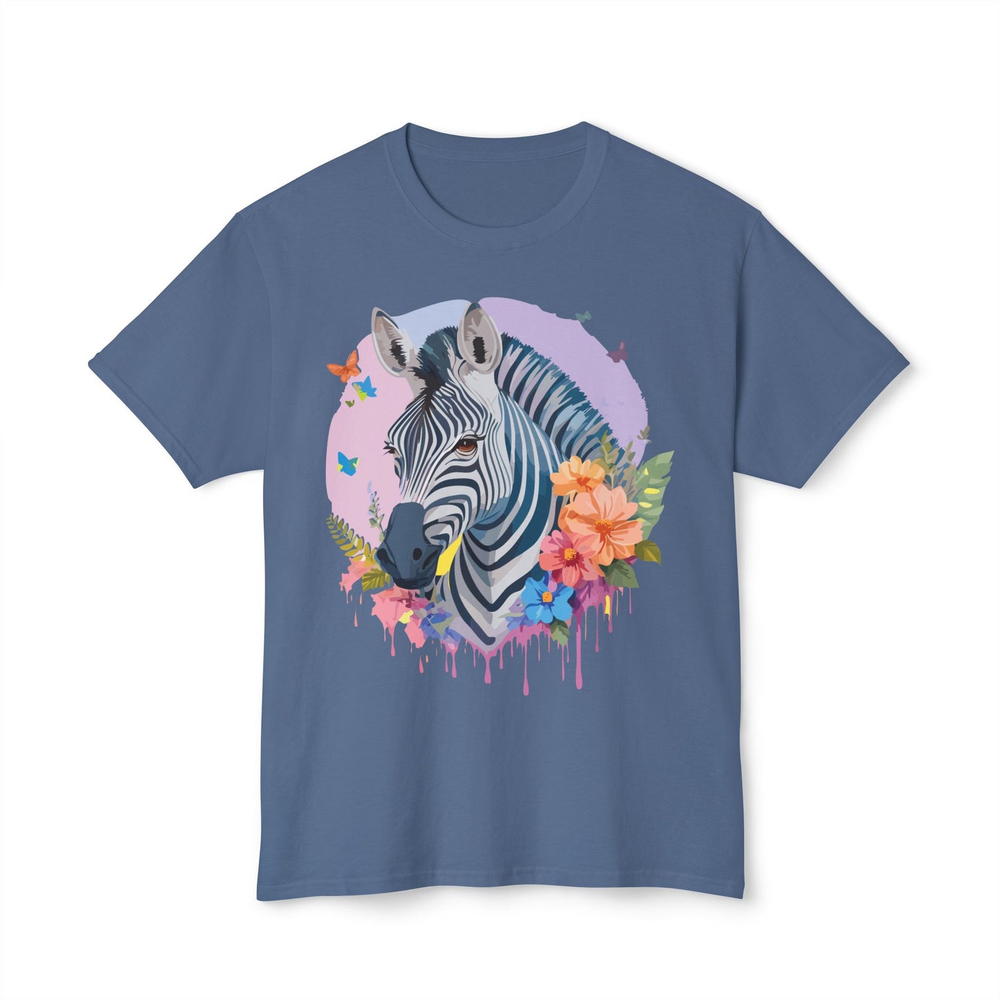 Zebra T-Shirt, Vintage Zebra Tee, Floral Tees, Zebra Art Design Shirt, Tee Shirt with Zebra 3