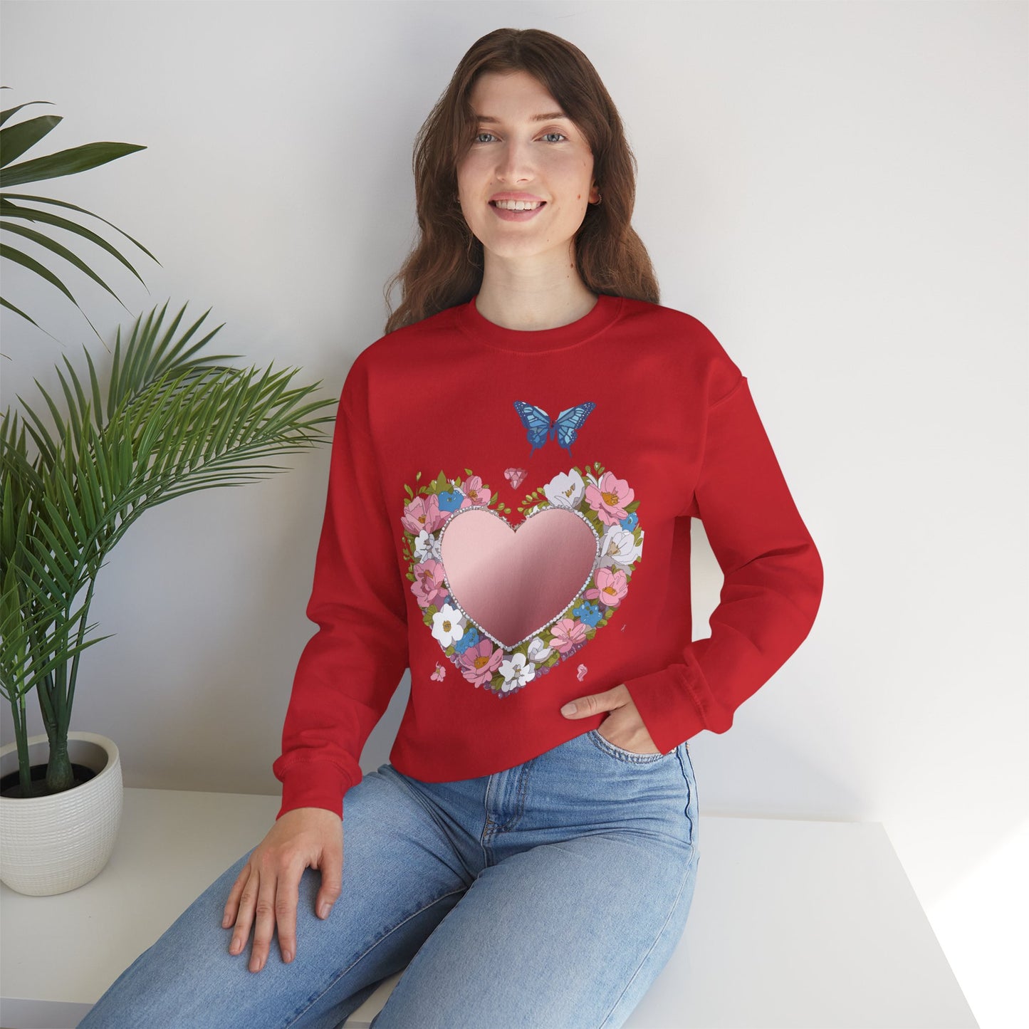 Floral Heart Sweatshirt, Floral Love Sweatshirt, Valentine's Day Sweatshirt, Heart Floral Sweatshirt