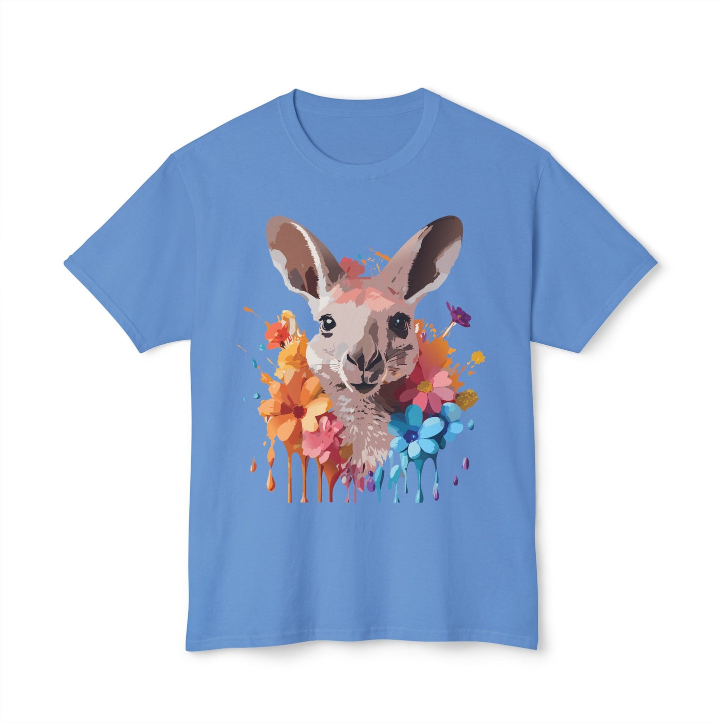 Kangaroo T-Shirt, Vintage Kangaroo Tee, Floral Tees, Kangaroo Art Design Shirt, Tee Shirt with Kangaroo 1
