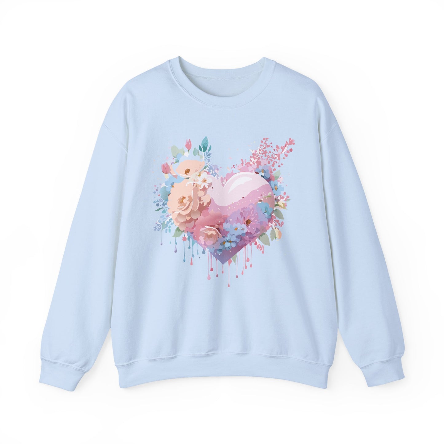 Floral Heart Sweatshirt, Floral Love Sweatshirt, Valentine's Day Sweatshirt, Heart Floral Sweatshirt