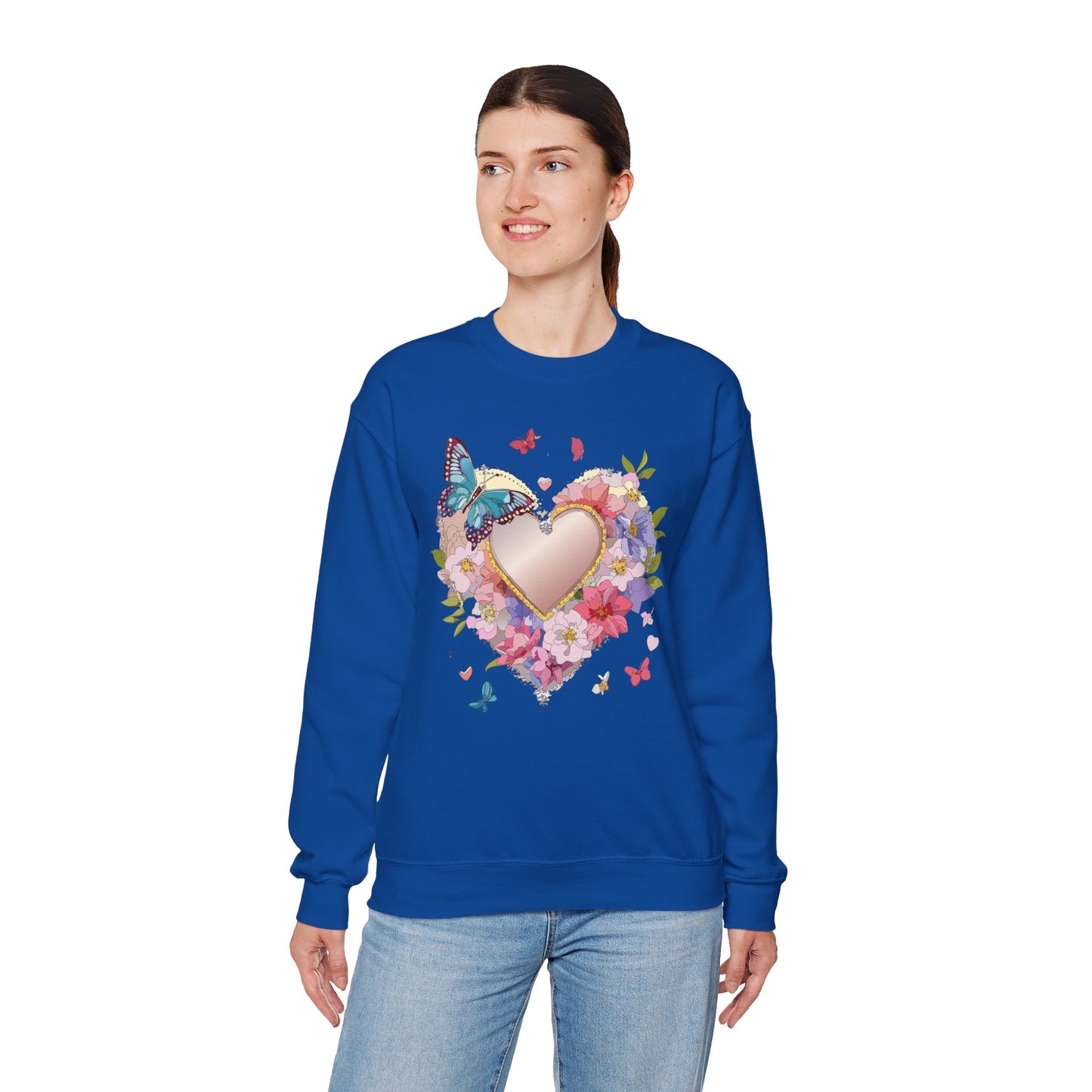 Floral Heart Sweatshirt, Floral Love Sweatshirt, Valentine's Day Sweatshirt, Heart Floral Sweatshirt