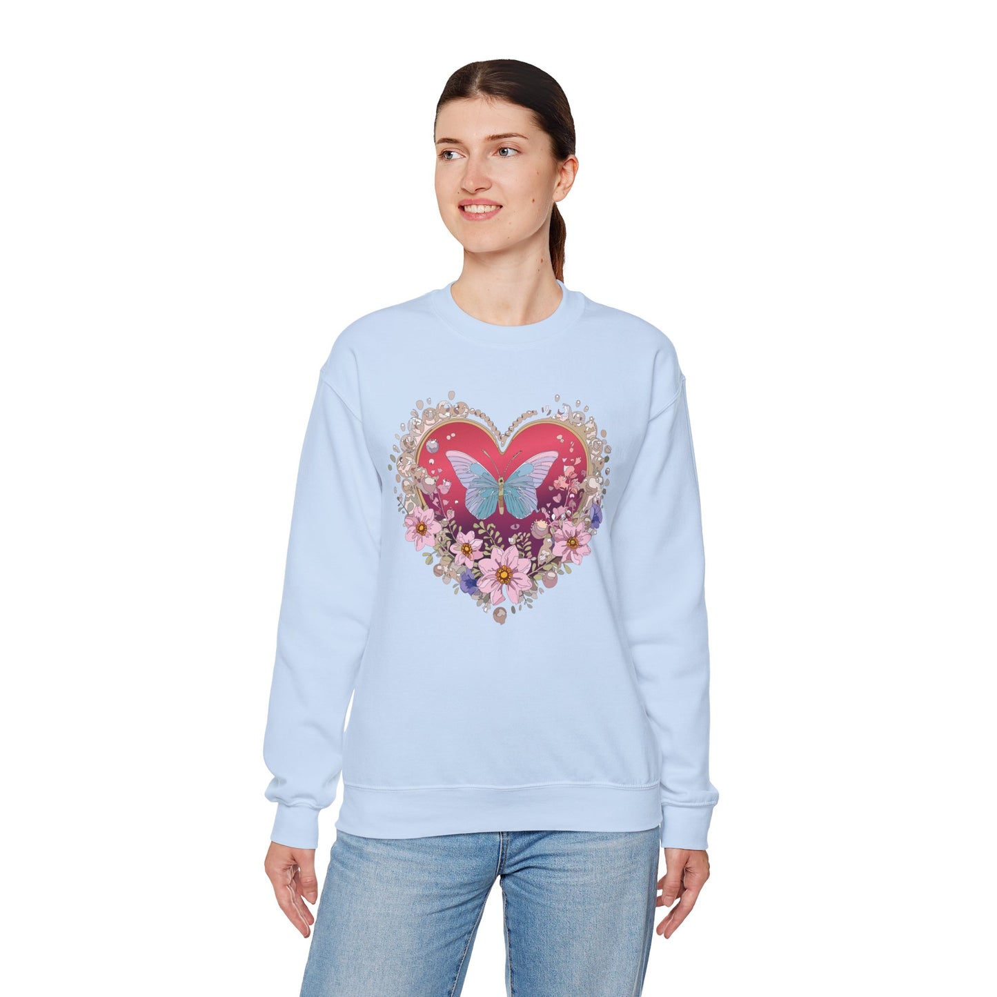 Floral Heart Sweatshirt, Floral Love Sweatshirt, Valentine's Day Sweatshirt, Heart Floral Sweatshirt