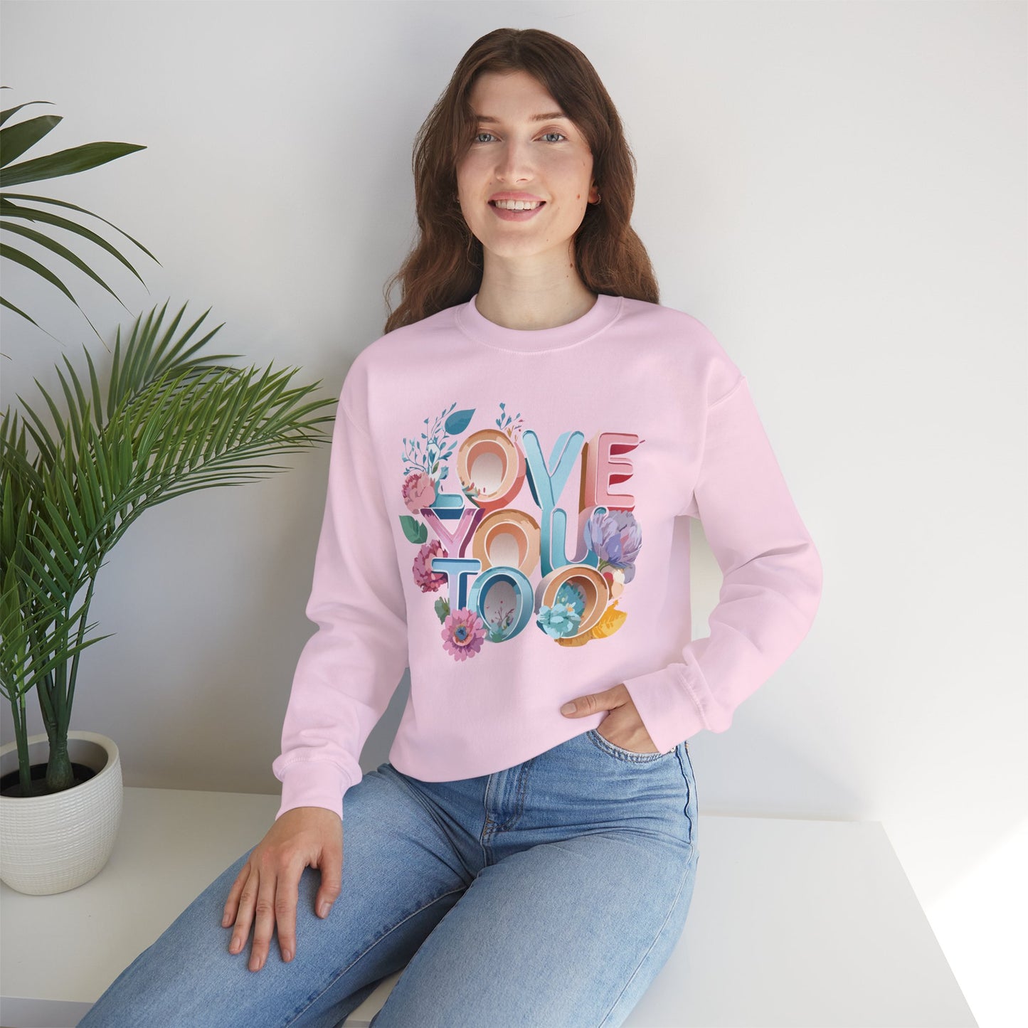 Floral Love Sweatshirt, Valentine's Day Sweatshirt, Love Flower Sweatshirt