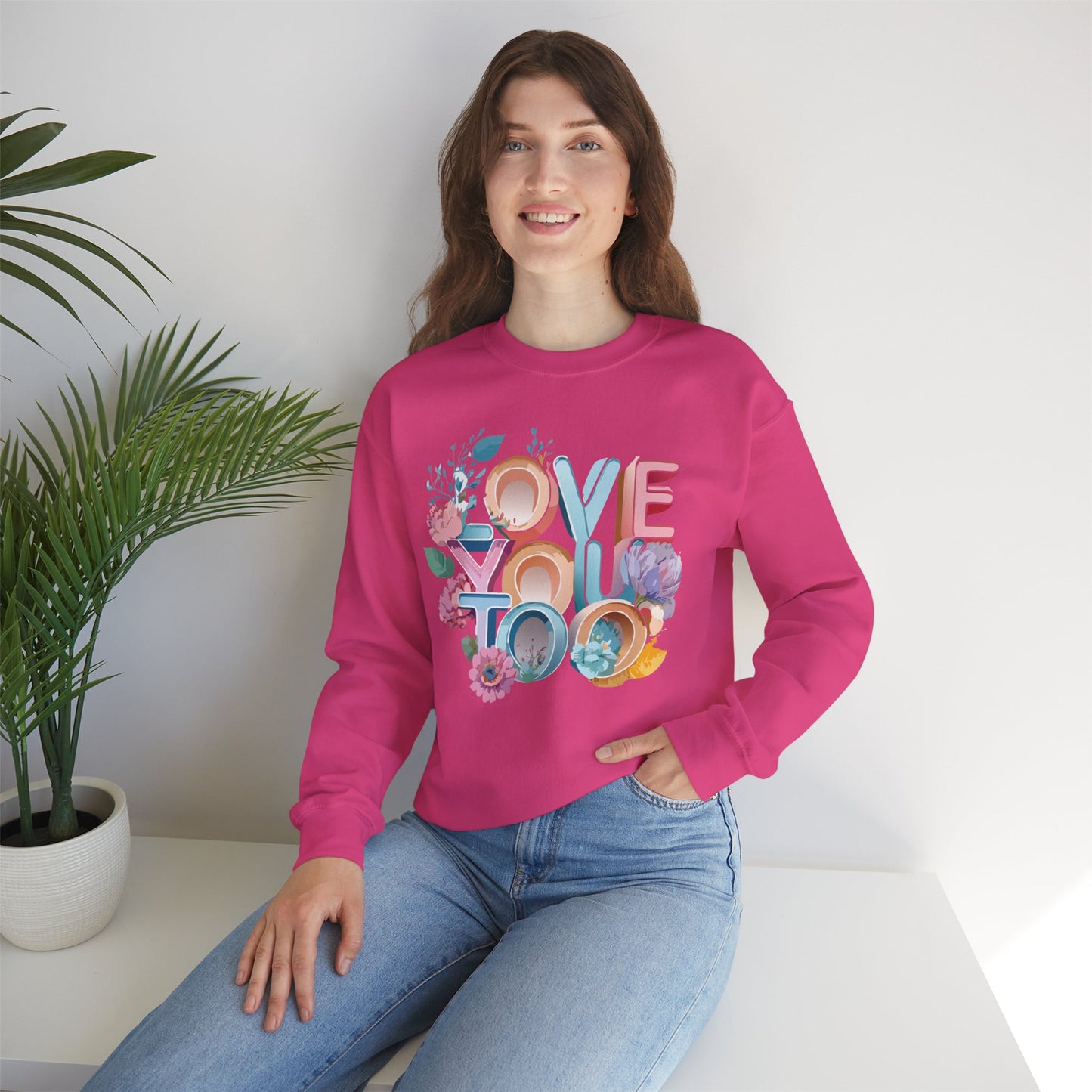 Floral Love Sweatshirt, Valentine's Day Sweatshirt, Love Flower Sweatshirt