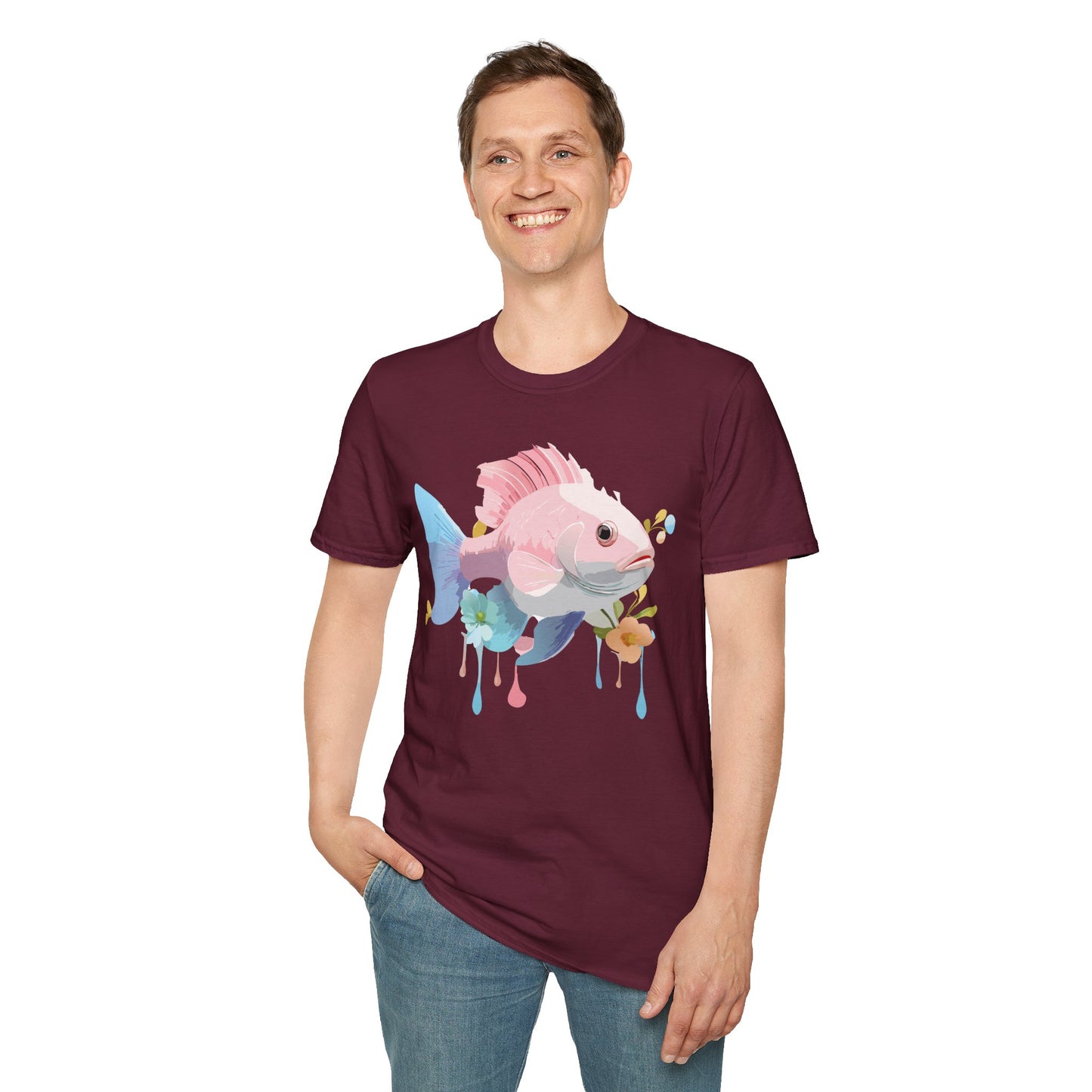 Fish Art Design Shirt, T Shirt with Fish, Graphic Shirt, Tee Shirt with Graphic Design, Shirt with Fish Graphic Art