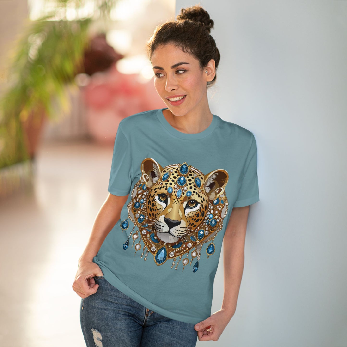 Organic T-shirt with Animals - Cheetah