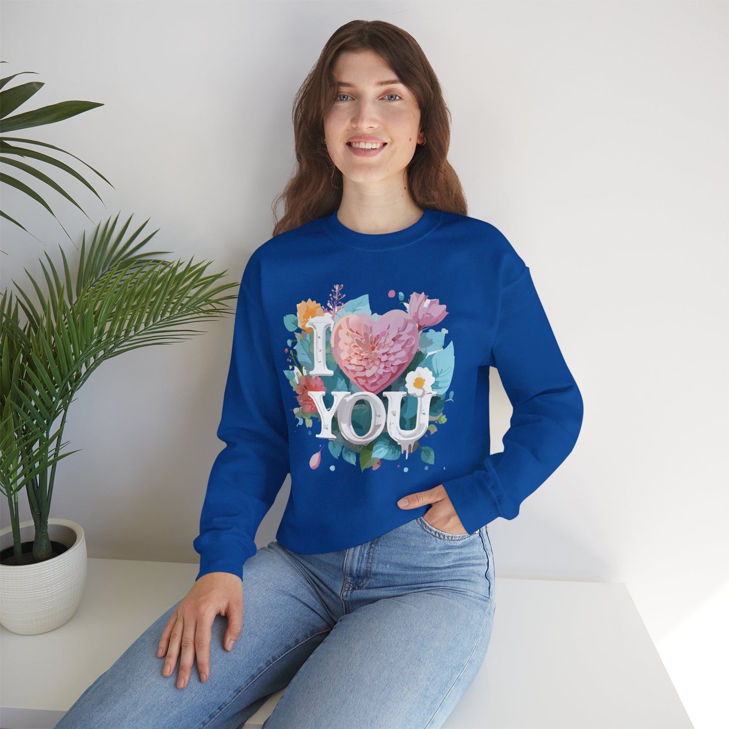 Floral Love Sweatshirt, Valentine's Day Sweatshirt, Love Flower Sweatshirt