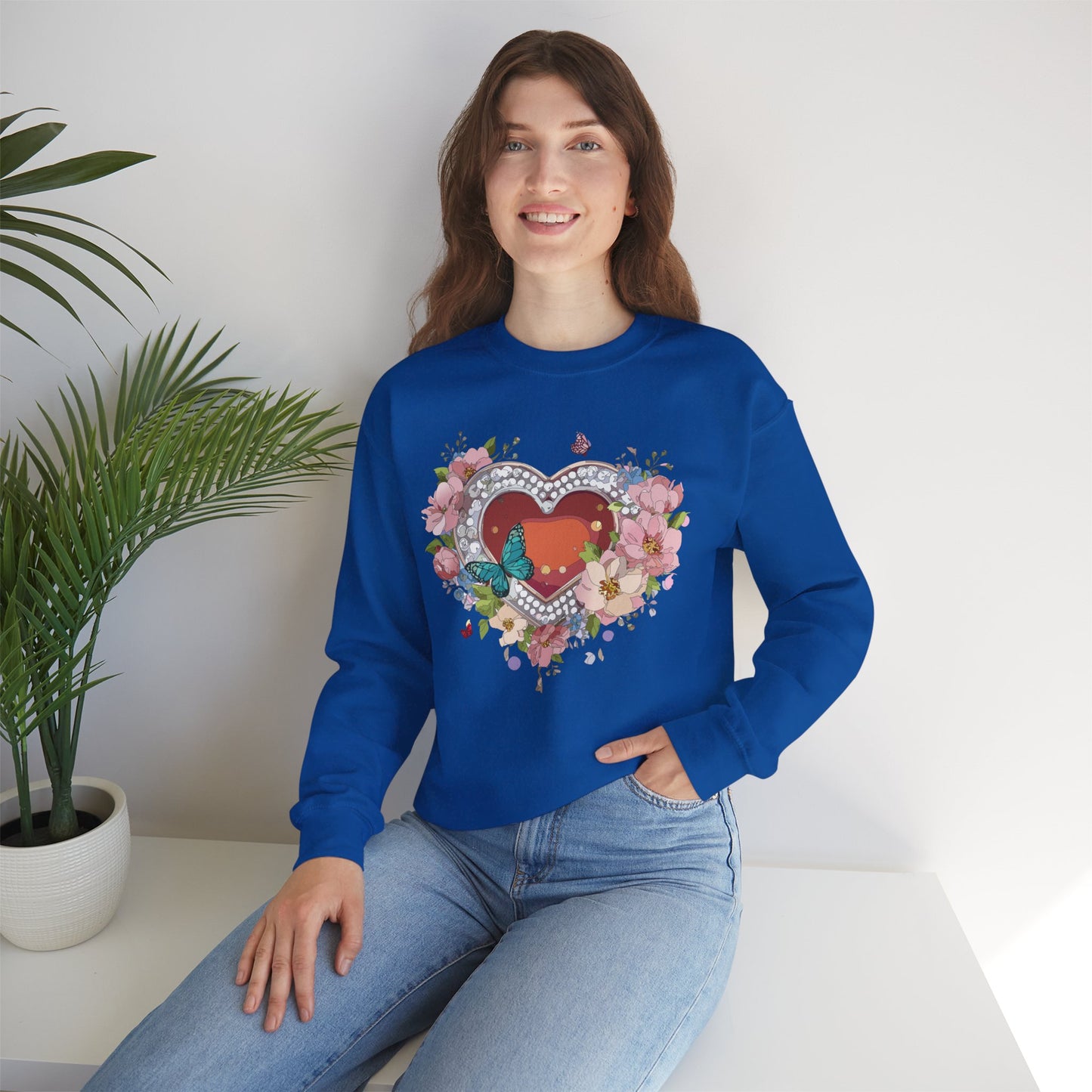 Floral Heart Sweatshirt, Floral Love Sweatshirt, Valentine's Day Sweatshirt, Heart Floral Sweatshirt