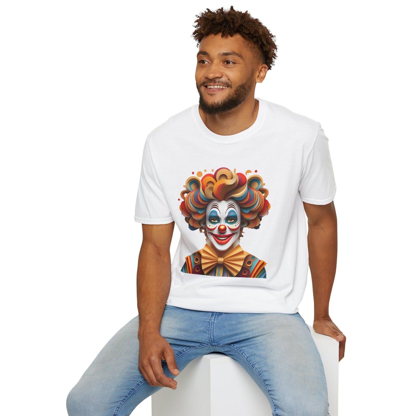 Clown Shirt, T Shirt with Clown, Funny Man Shirt, Tee Shirt with Funny Man, Circus Shirt, Shirt with Circus, Scary Man Shirt, Shirt with Scary Man