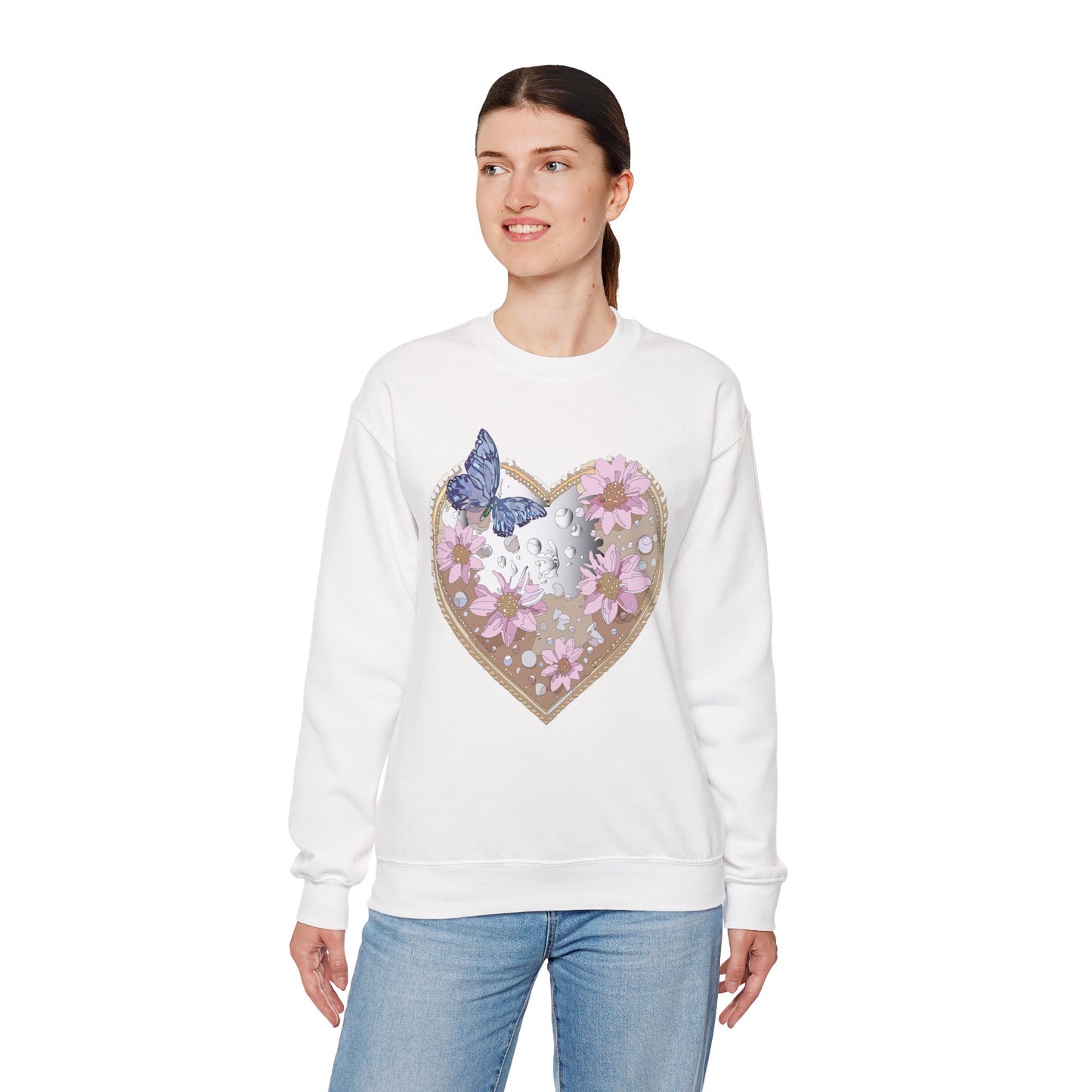 Floral Heart Sweatshirt, Floral Love Sweatshirt, Valentine's Day Sweatshirt, Heart Floral Sweatshirt