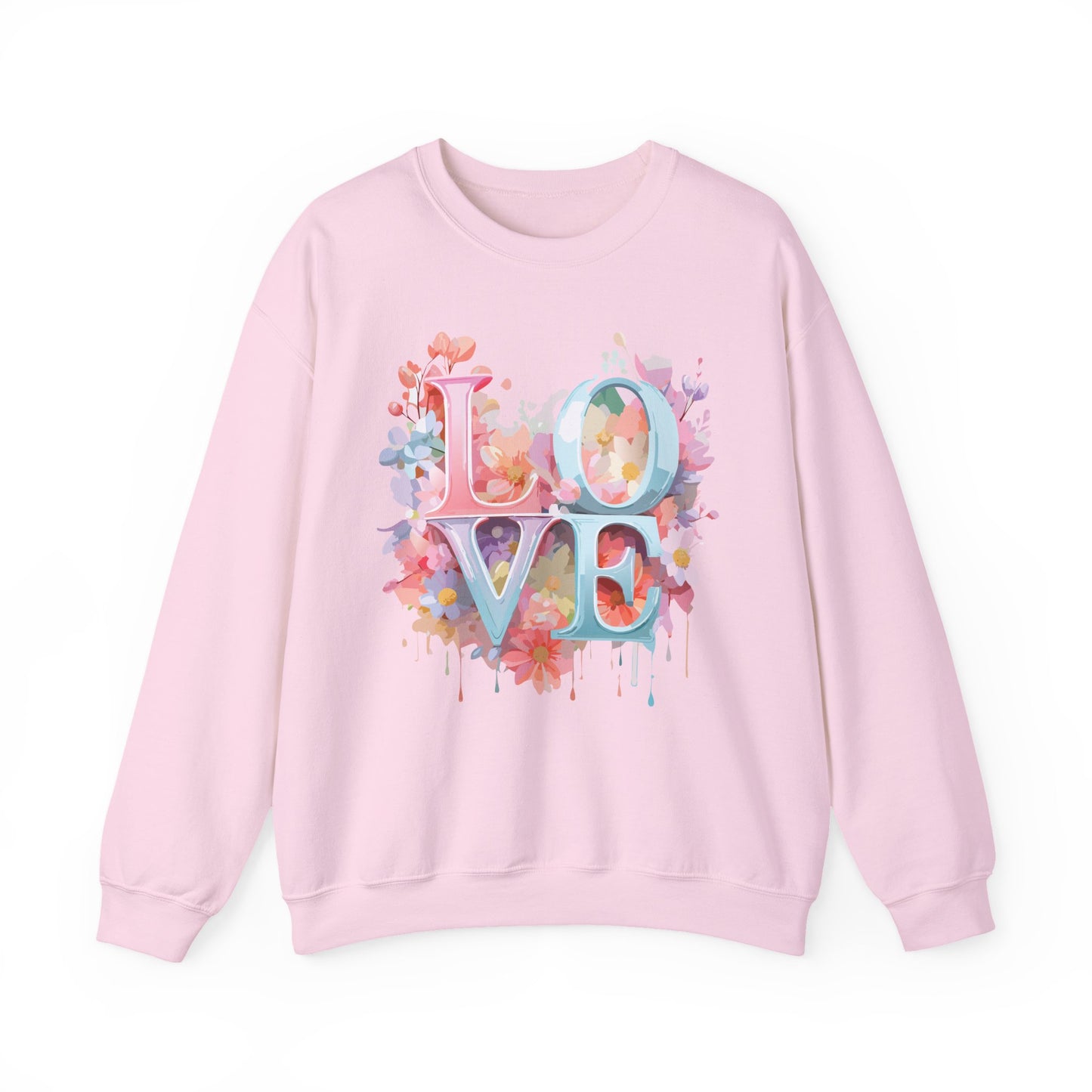 Floral Love Sweatshirt, Valentine's Day Sweatshirt, Love Flower Sweatshirt