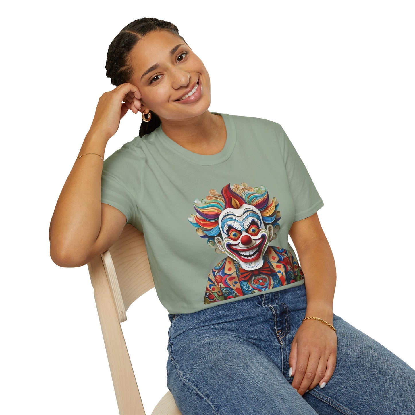 Clown Shirt, T Shirt with Clown, Funny Man Shirt, Tee Shirt with Funny Man, Circus Shirt, Shirt with Circus, Scary Man Shirt, Shirt with Scary Man