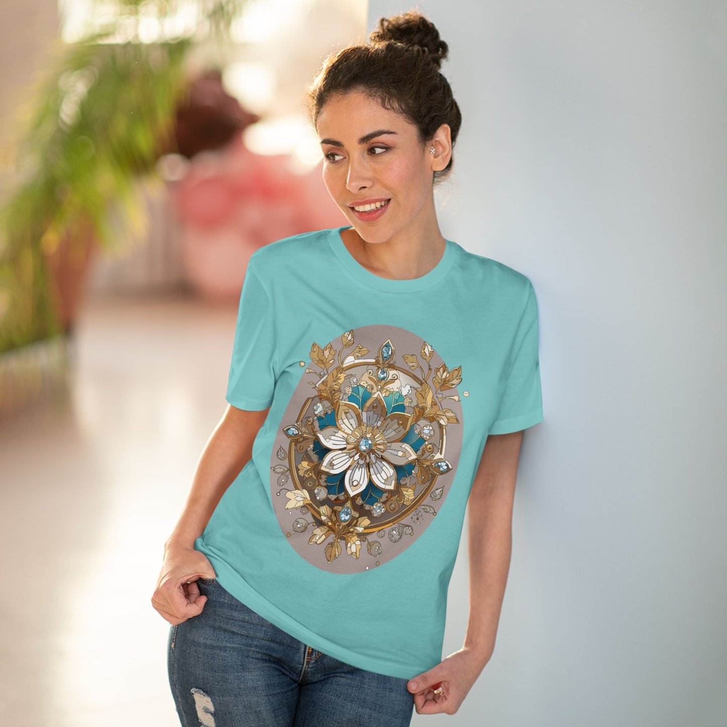 Organic T-shirt with Flower