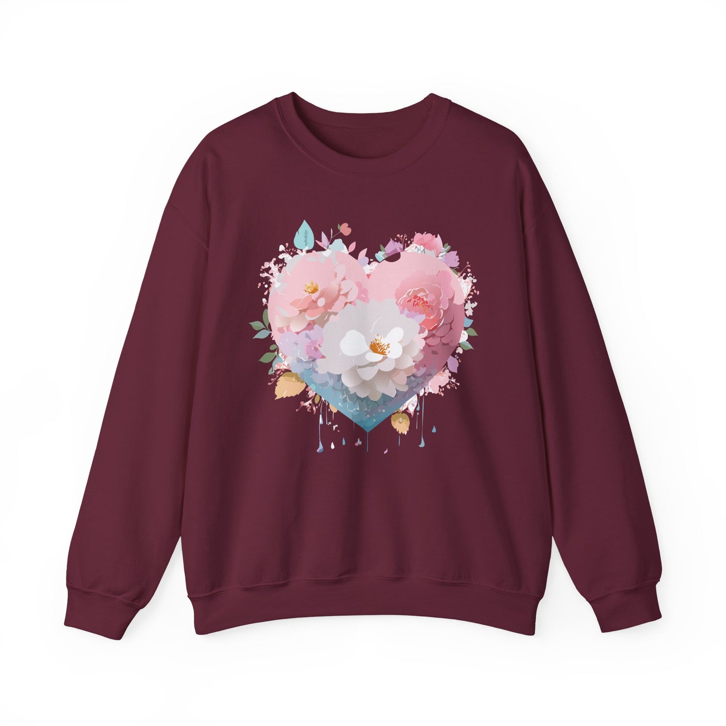 Floral Heart Sweatshirt, Floral Love Sweatshirt, Valentine's Day Sweatshirt, Heart Floral Sweatshirt