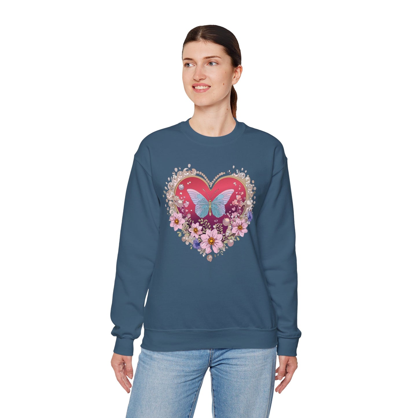 Floral Heart Sweatshirt, Floral Love Sweatshirt, Valentine's Day Sweatshirt, Heart Floral Sweatshirt