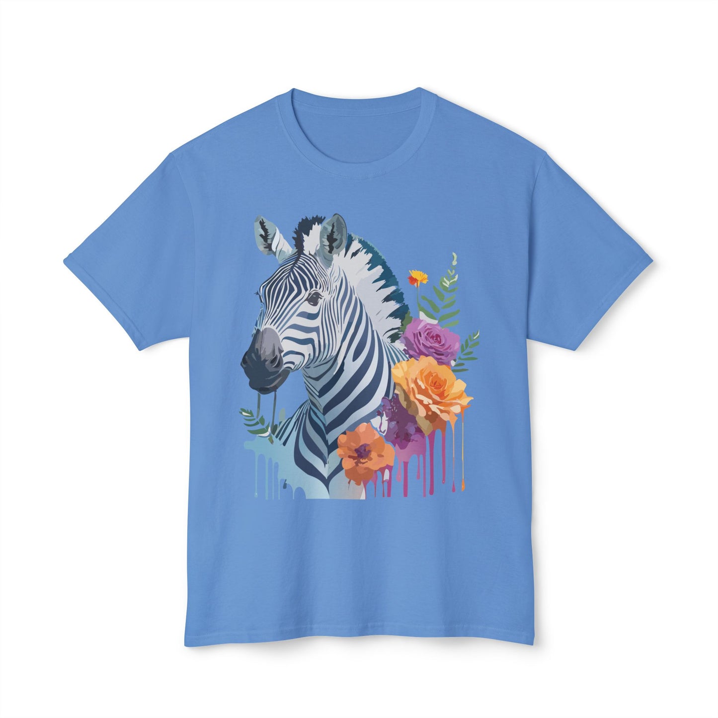 Zebra T-Shirt, Vintage Zebra Tee, Floral Tees, Zebra Art Design Shirt, Tee Shirt with Zebra 2