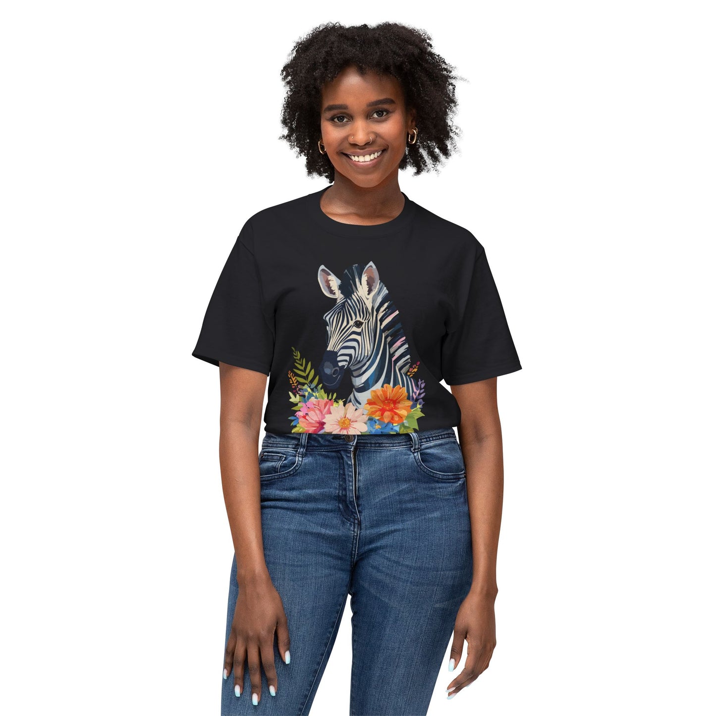 Zebra T-Shirt, Vintage Zebra Tee, Floral Tees, Zebra Art Design Shirt, Tee Shirt with Zebra 6