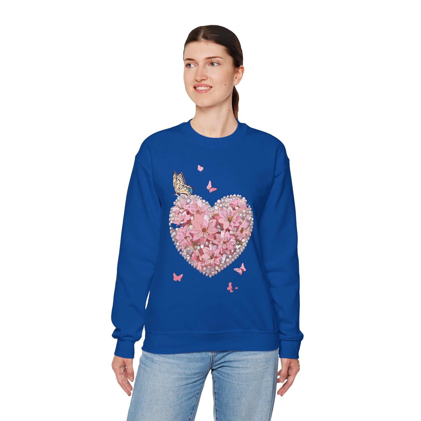 Floral Heart Sweatshirt, Floral Love Sweatshirt, Valentine's Day Sweatshirt, Heart Floral Sweatshirt