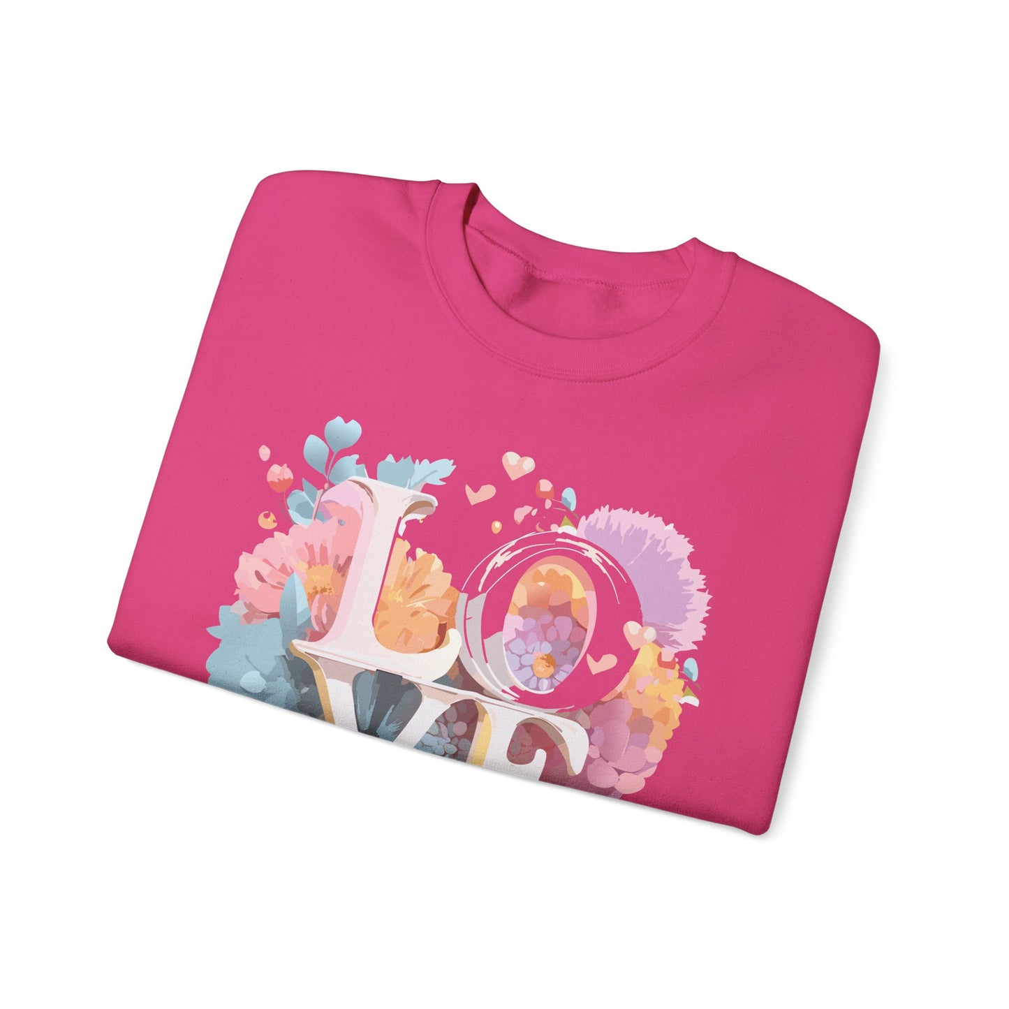Floral Love Sweatshirt, Valentine's Day Sweatshirt, Love Flower Sweatshirt