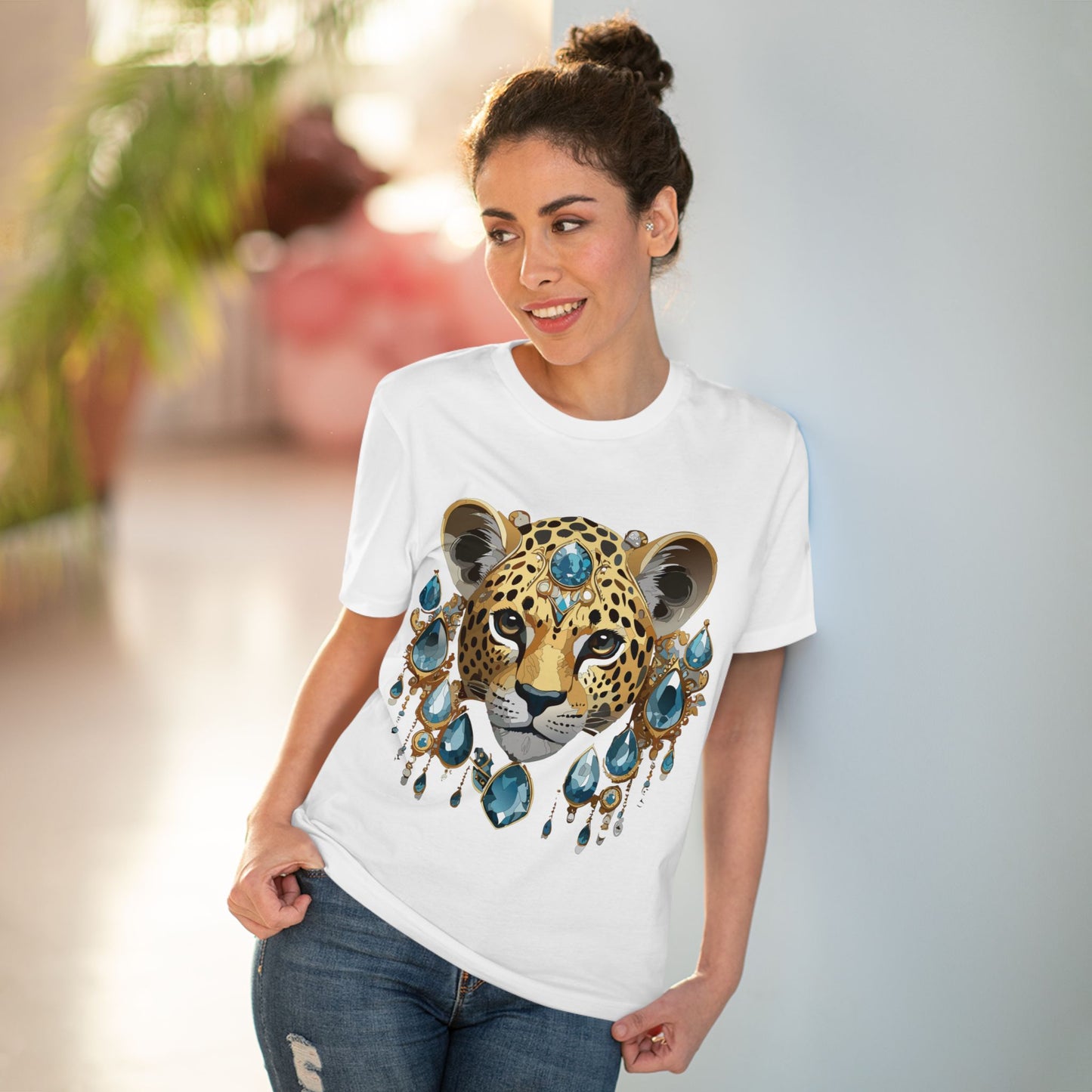 Organic T-shirt with Animals - Cheetah