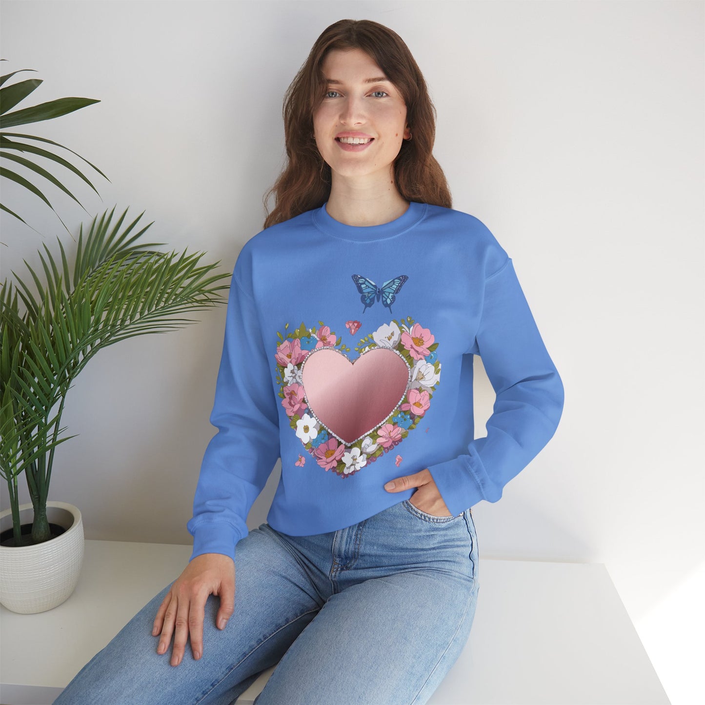Floral Heart Sweatshirt, Floral Love Sweatshirt, Valentine's Day Sweatshirt, Heart Floral Sweatshirt